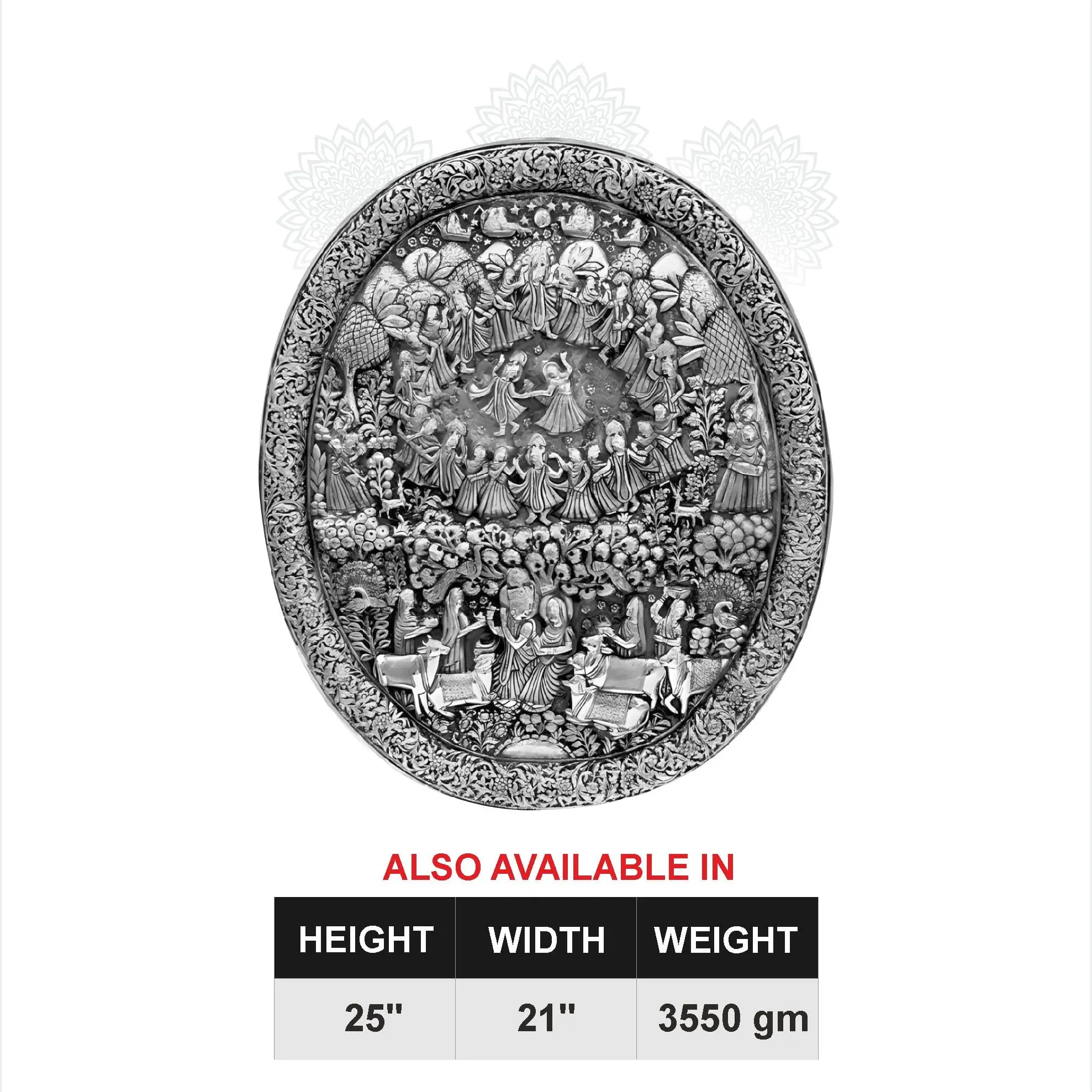 Radha Krishna Silver Nakash Owl Frame
