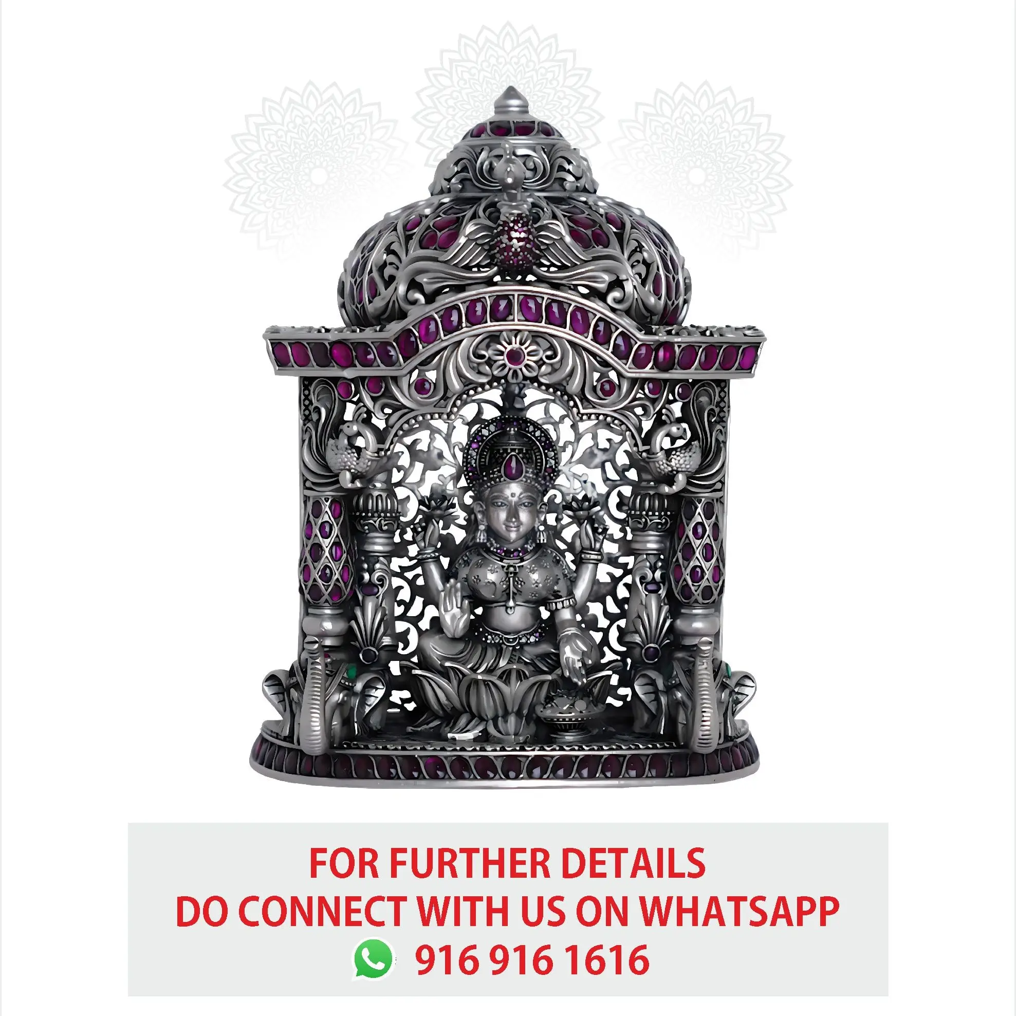 Lakshmi With Temple With Ruby Stone