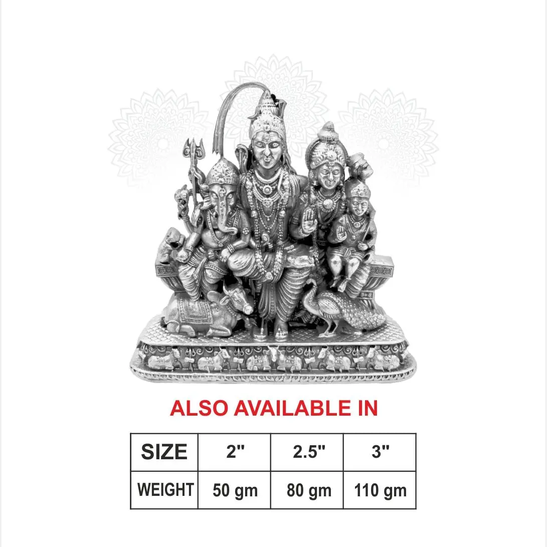 Shiva Parivar Silver Idol