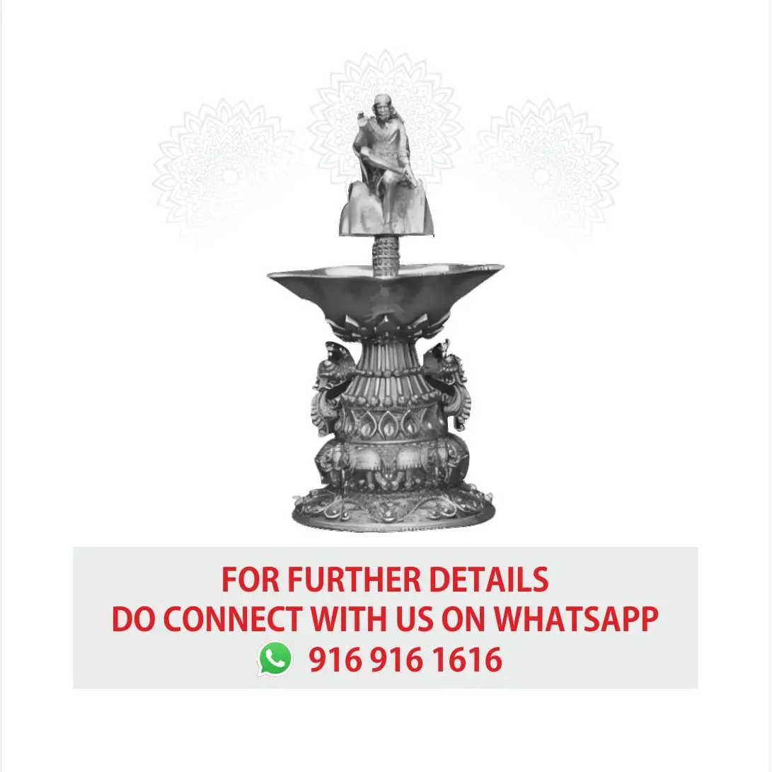 3 D Sai Baba Deepam Silver Idol