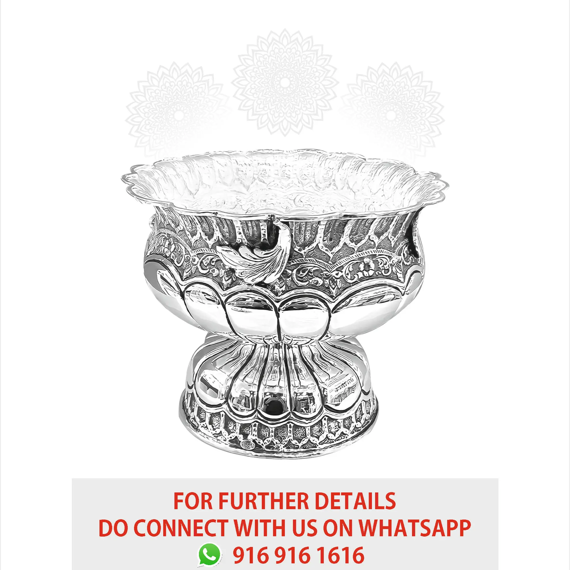 Peacock Nakash With Round Stand Fruit Bowl