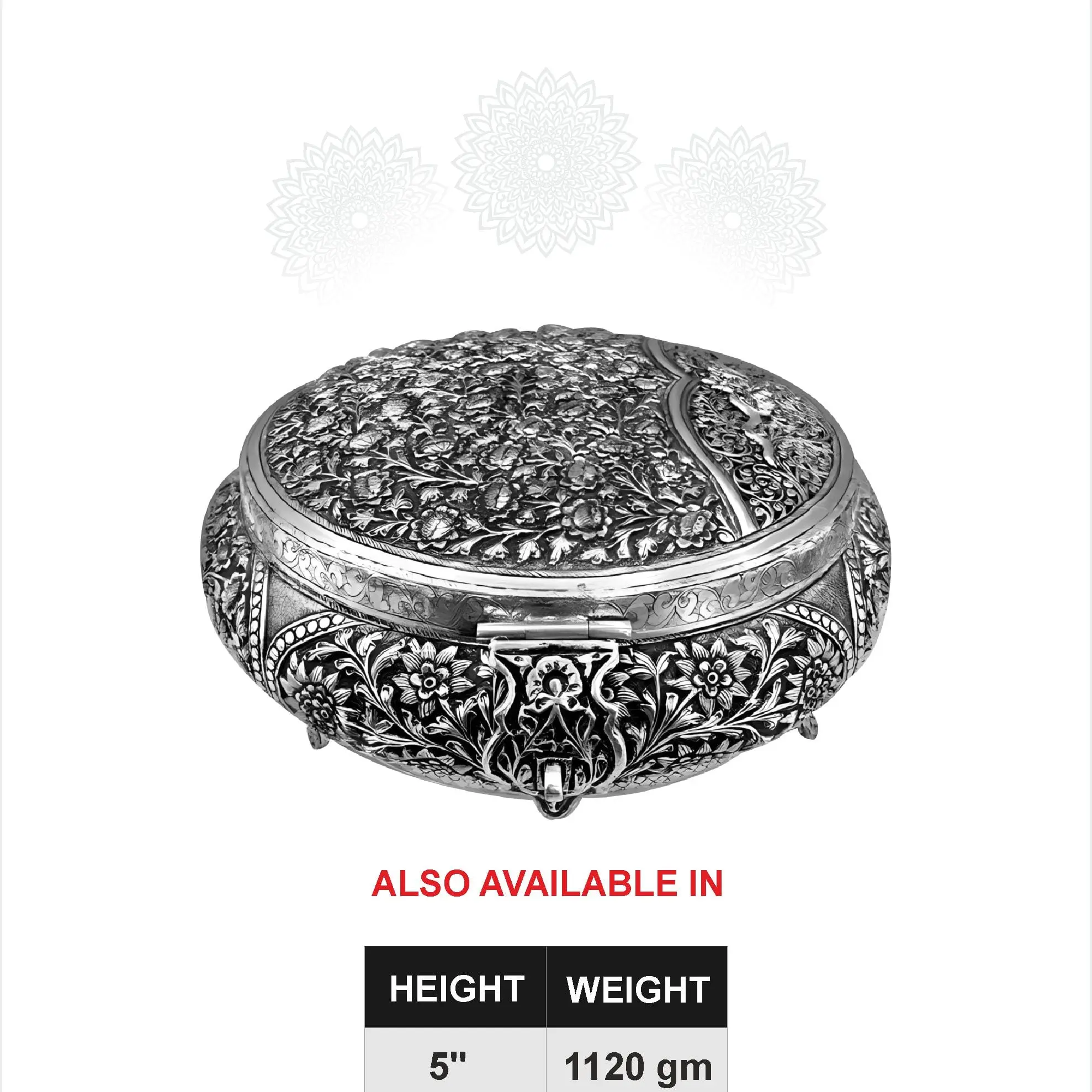Traditional Flower Nakash Round Dry Fruit Box