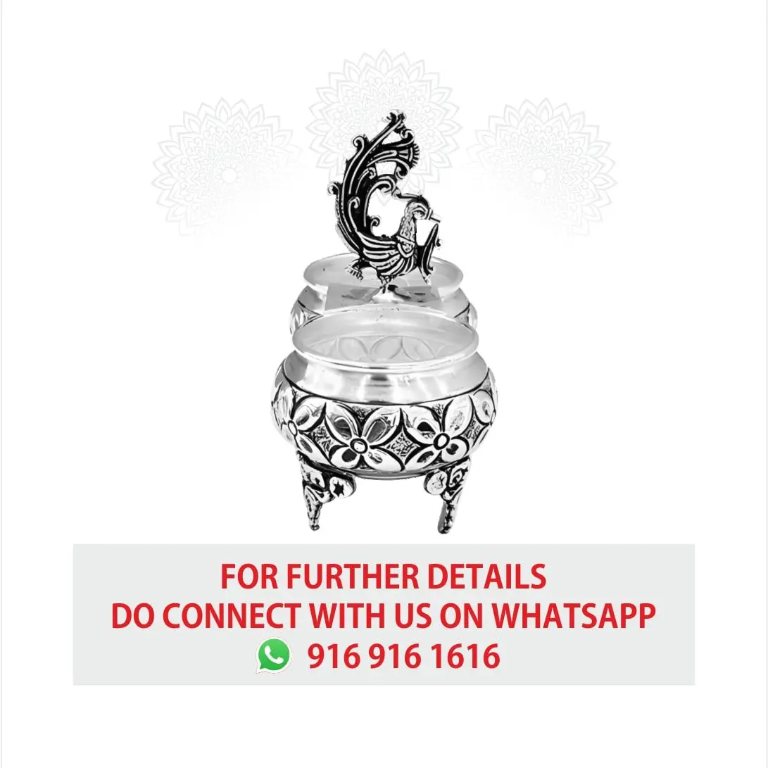 Nakash Panchpali 2 Bowl With Stand Silver Idol
