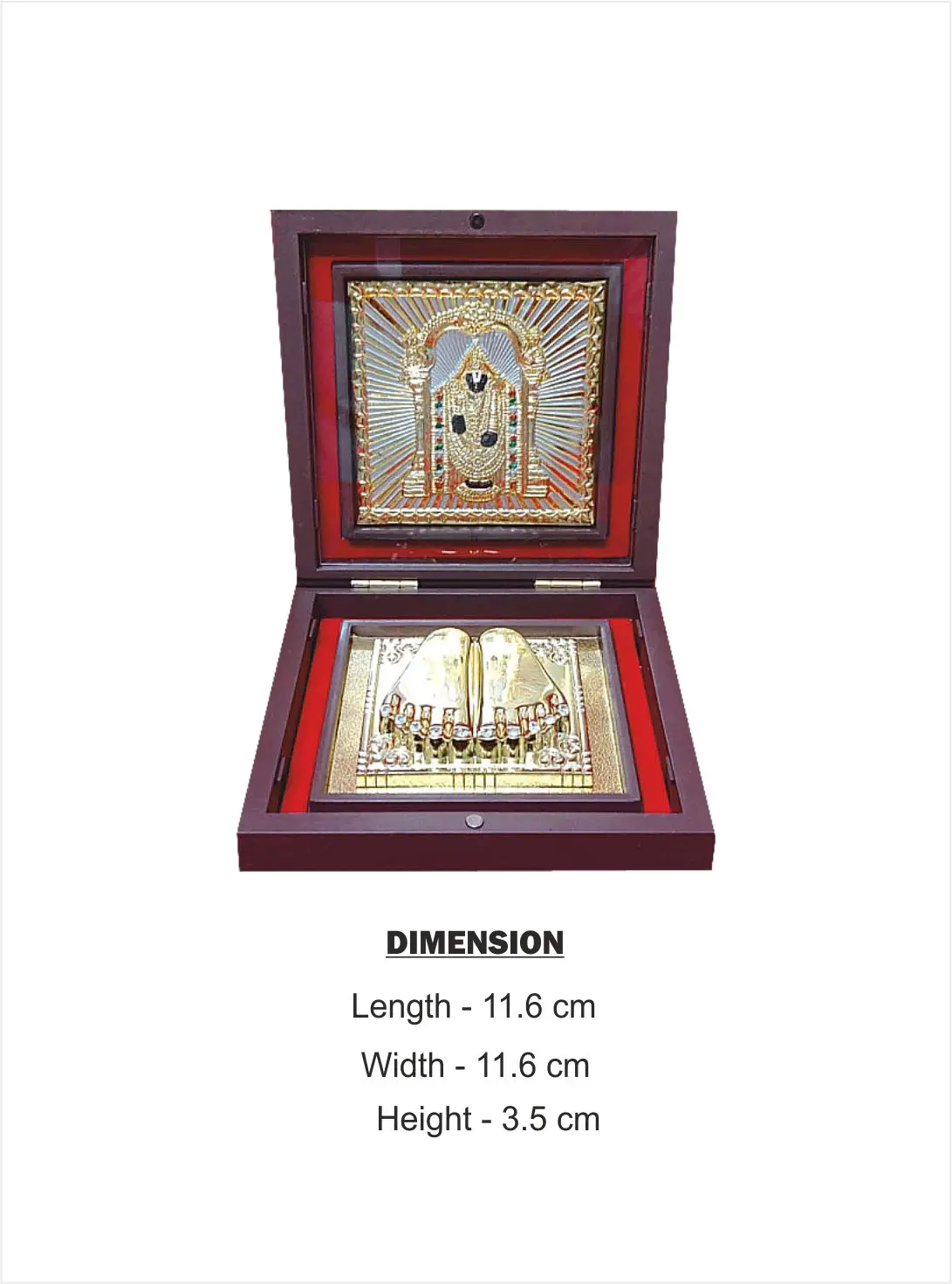 Tirupati Balaji Charan Paduka Gift With Box