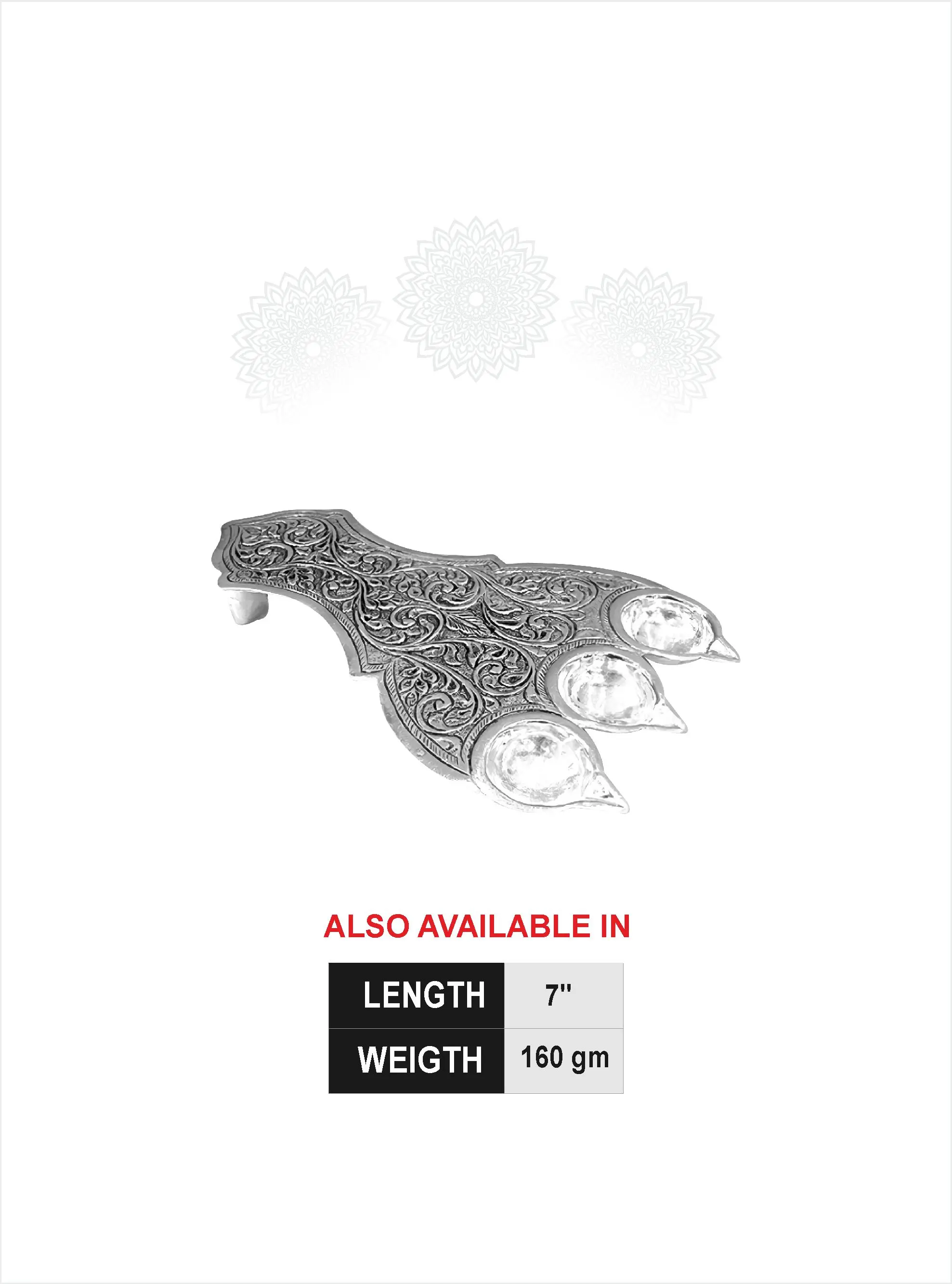 Silver Nakash Tri Aarti Stand