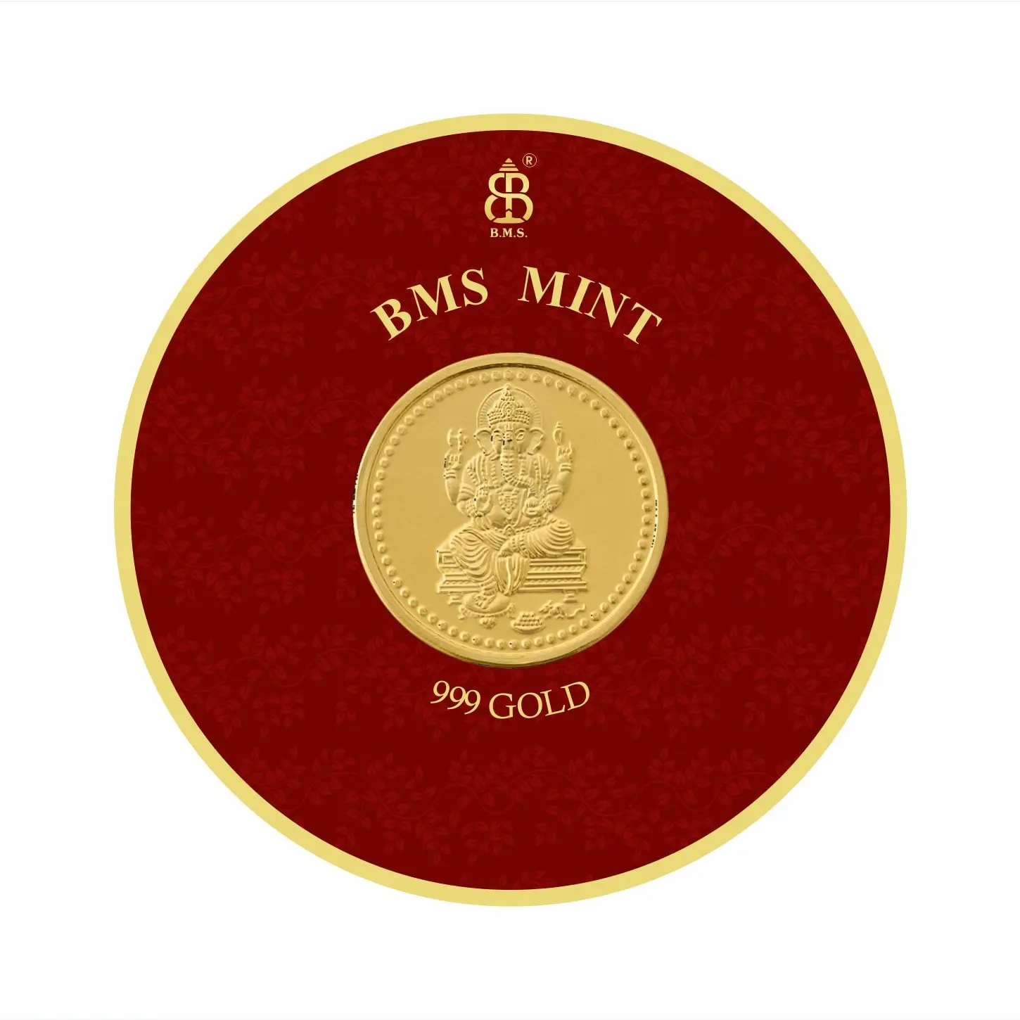 100 Mg Gold Coin Ganesh Round Packing