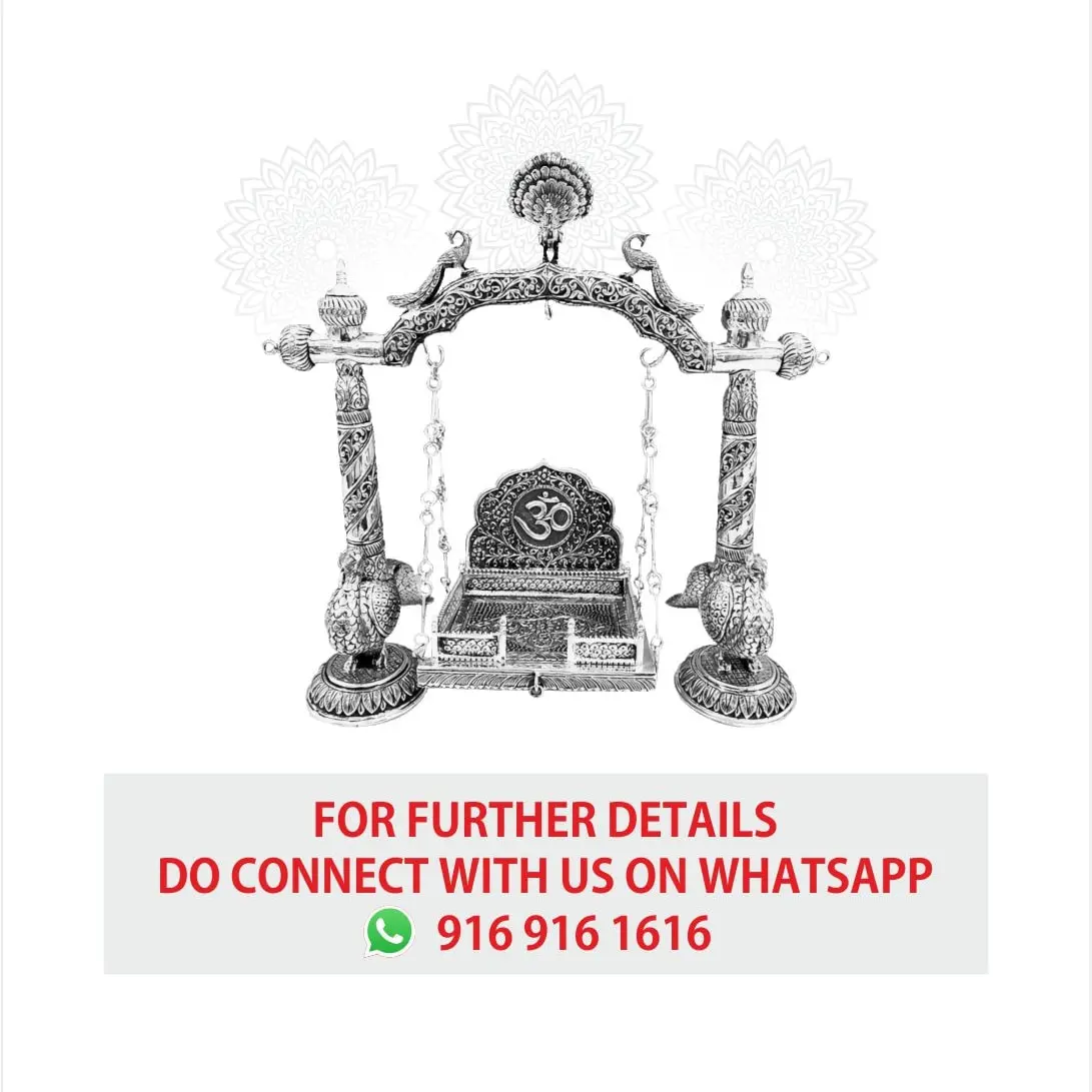 Jhula With Singhasan Silver Idol