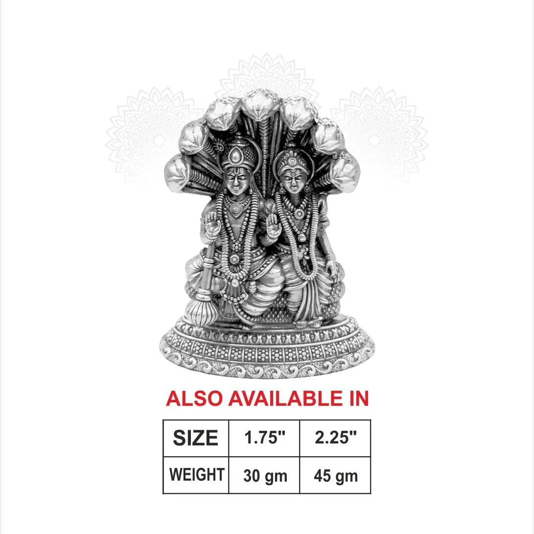 2 D Vishnu Lakshmi Silver Idol