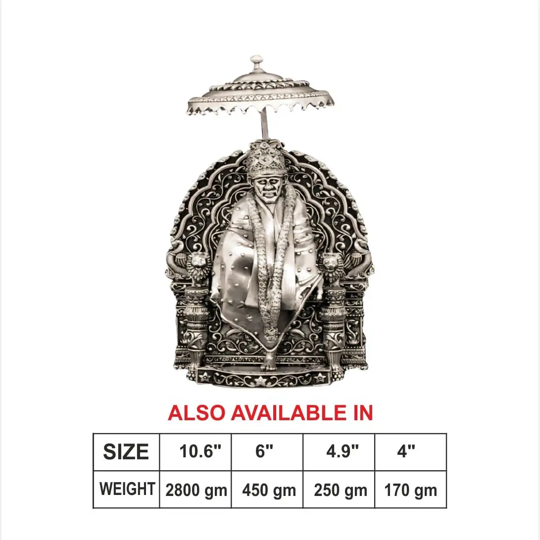 3 D Shridi Sai Baba Silver Idol