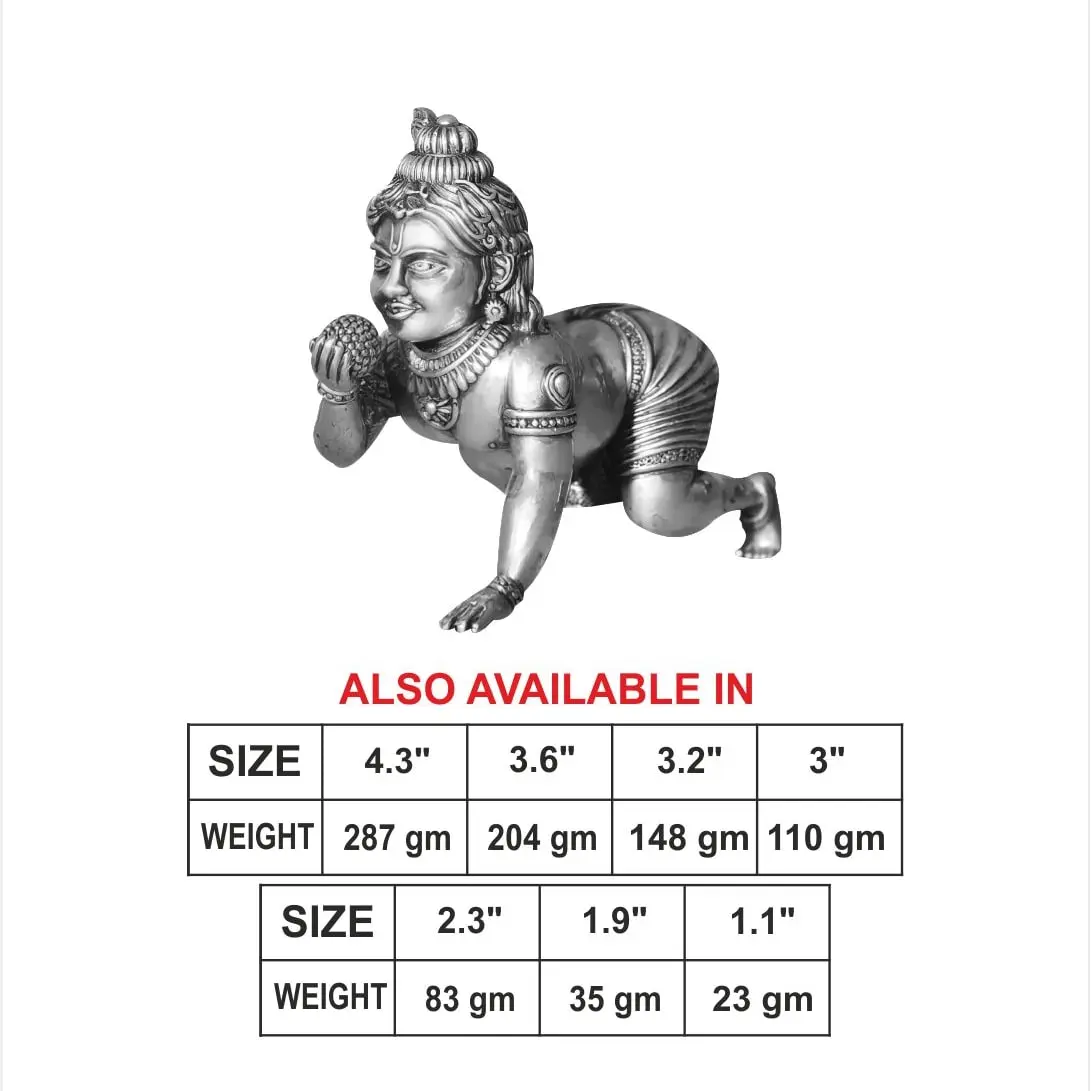3 D Laddu Gopal Silver Idol