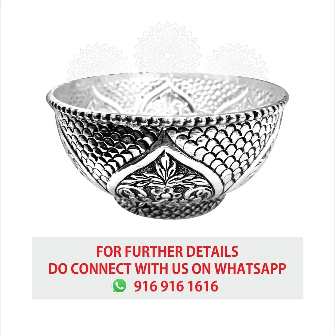 Oxidise Round Bowl Silver Idol