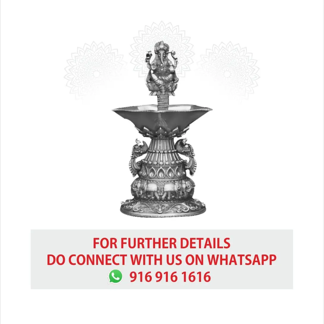 3 D Ganesh Deepam Silver Idol