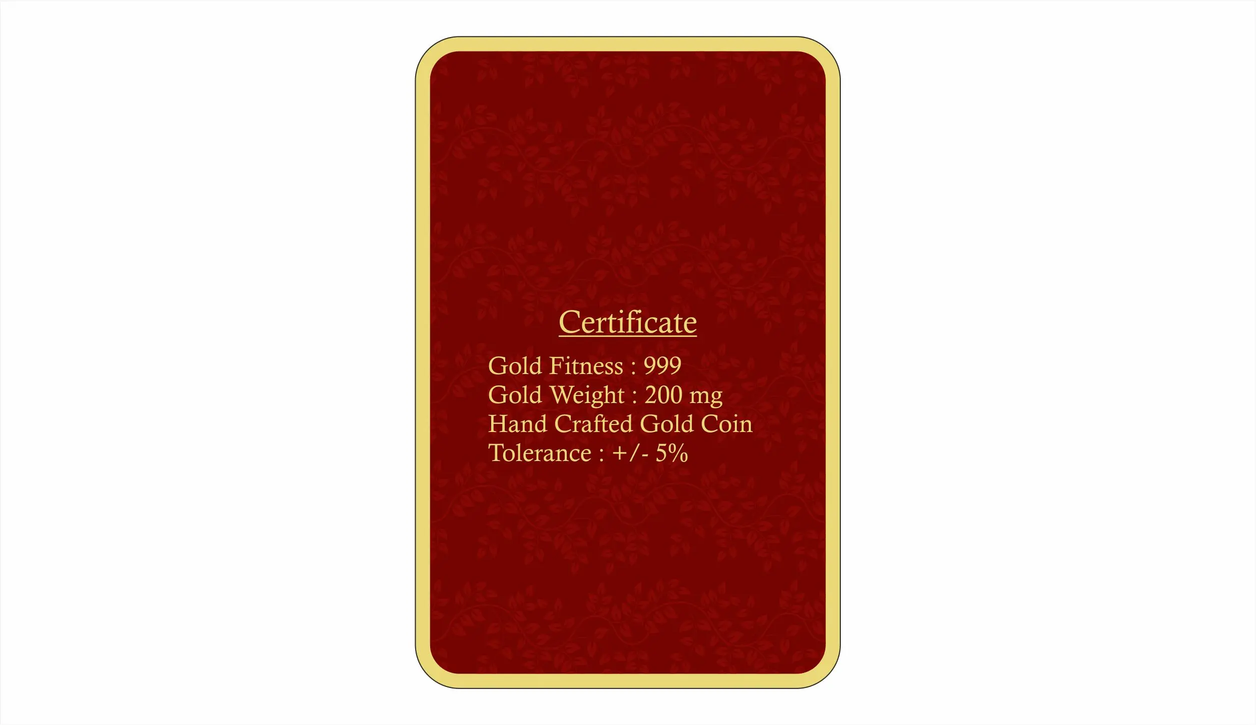 200 Mg Gold Coin Mother Merry Square Packing
