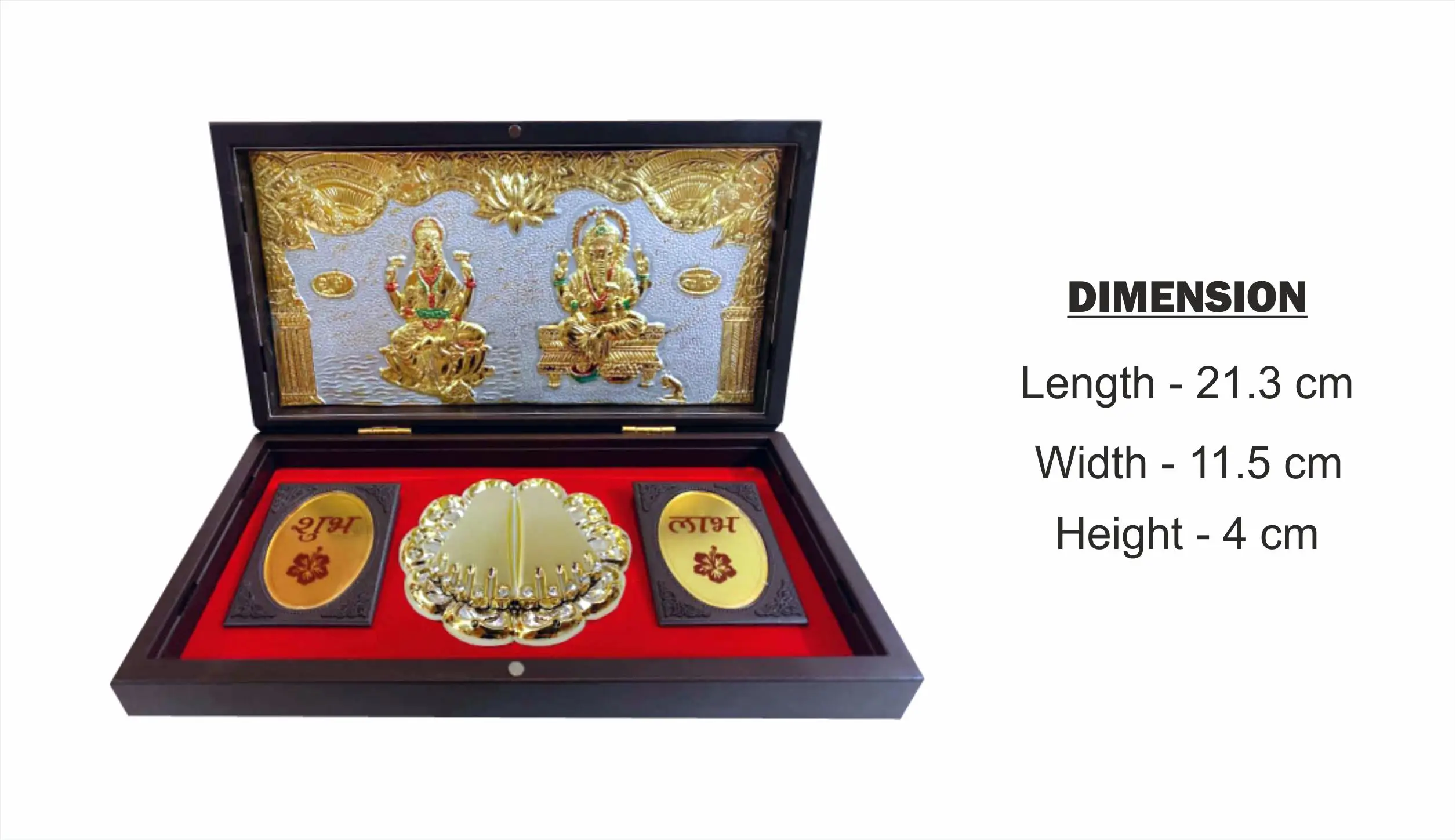 Deluxe Lakshami Ganesh Charan Paduka Gift With Box