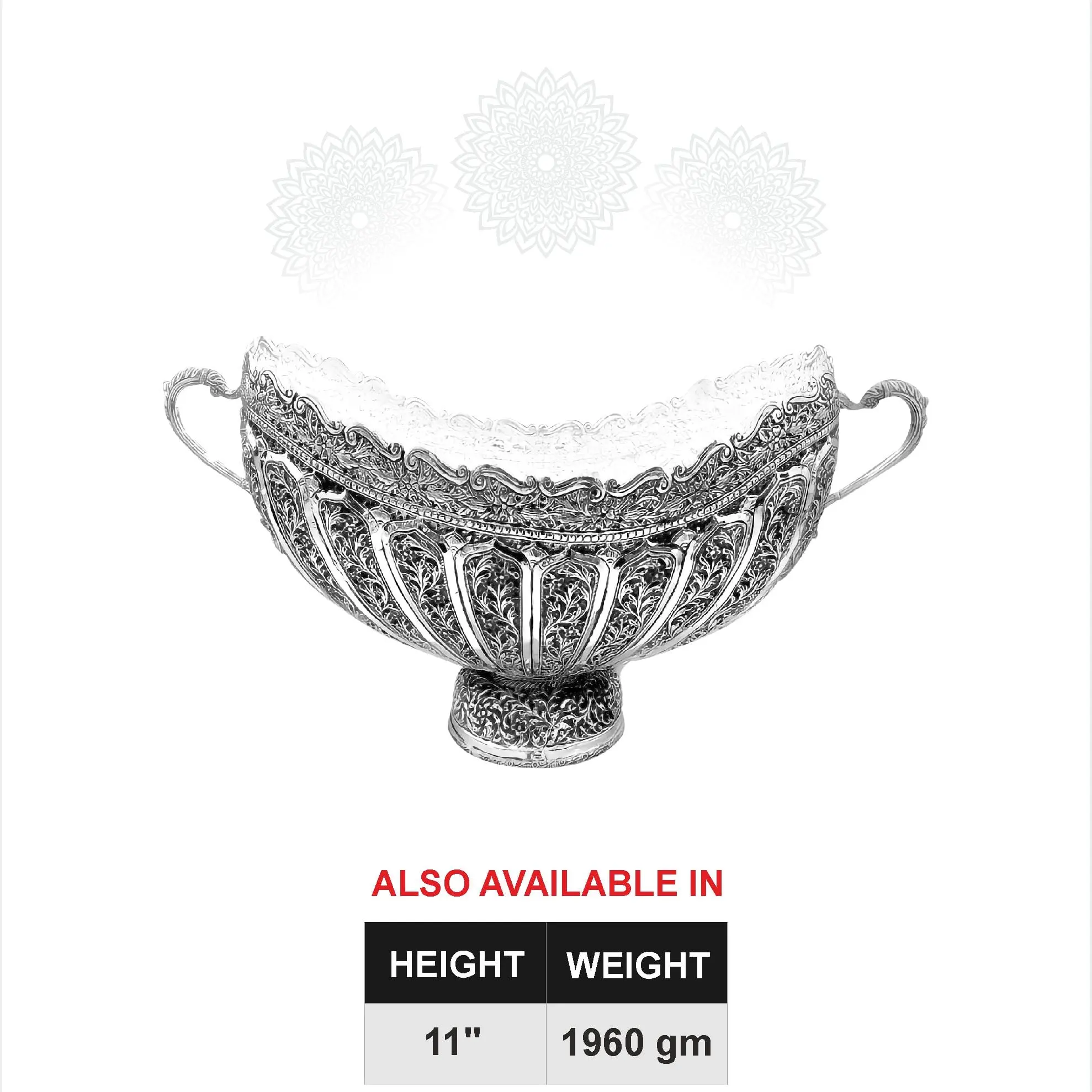 Leaf Nakash With Side Handle Fruit Bowl
