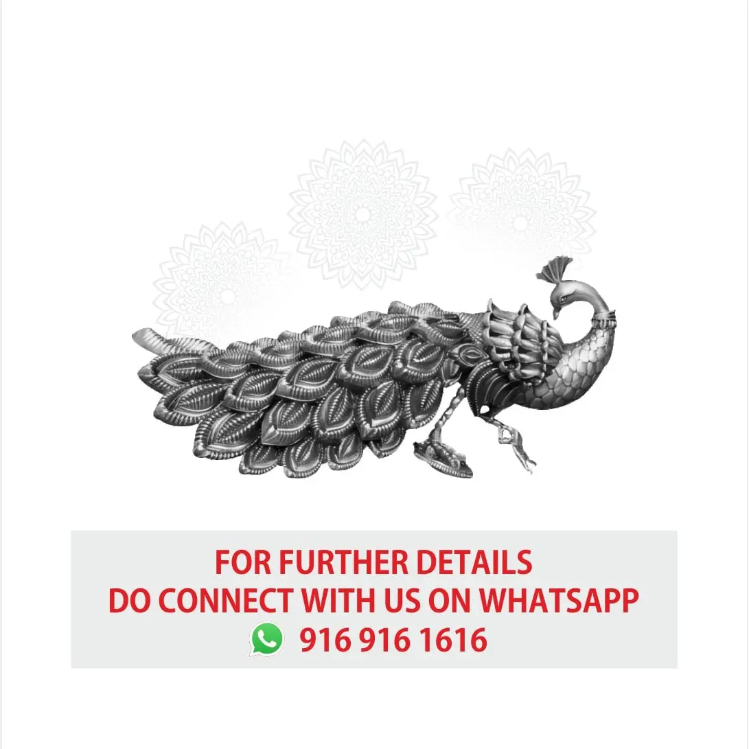 3 D Decorative Peacock Silver Idol