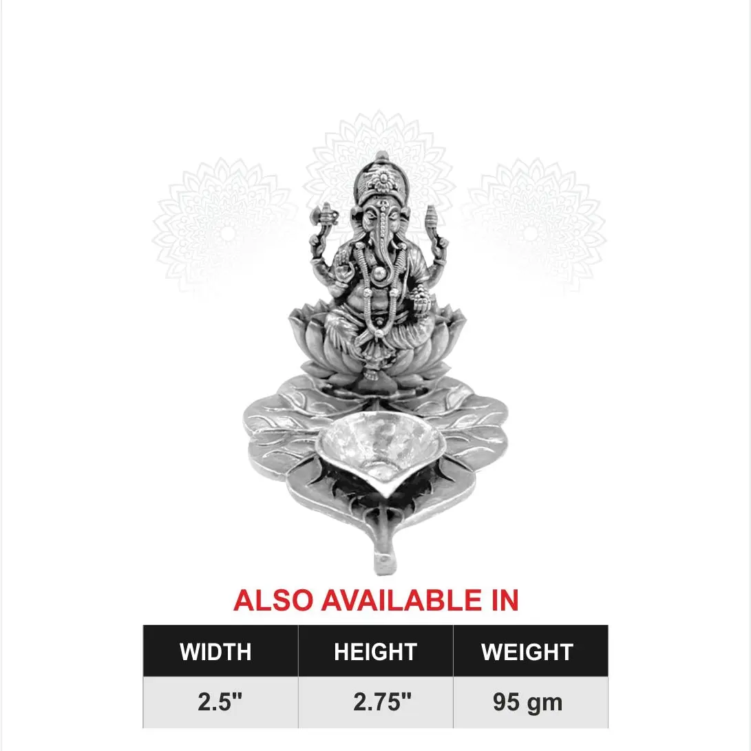 3 D Ganesh With Leaf Diya