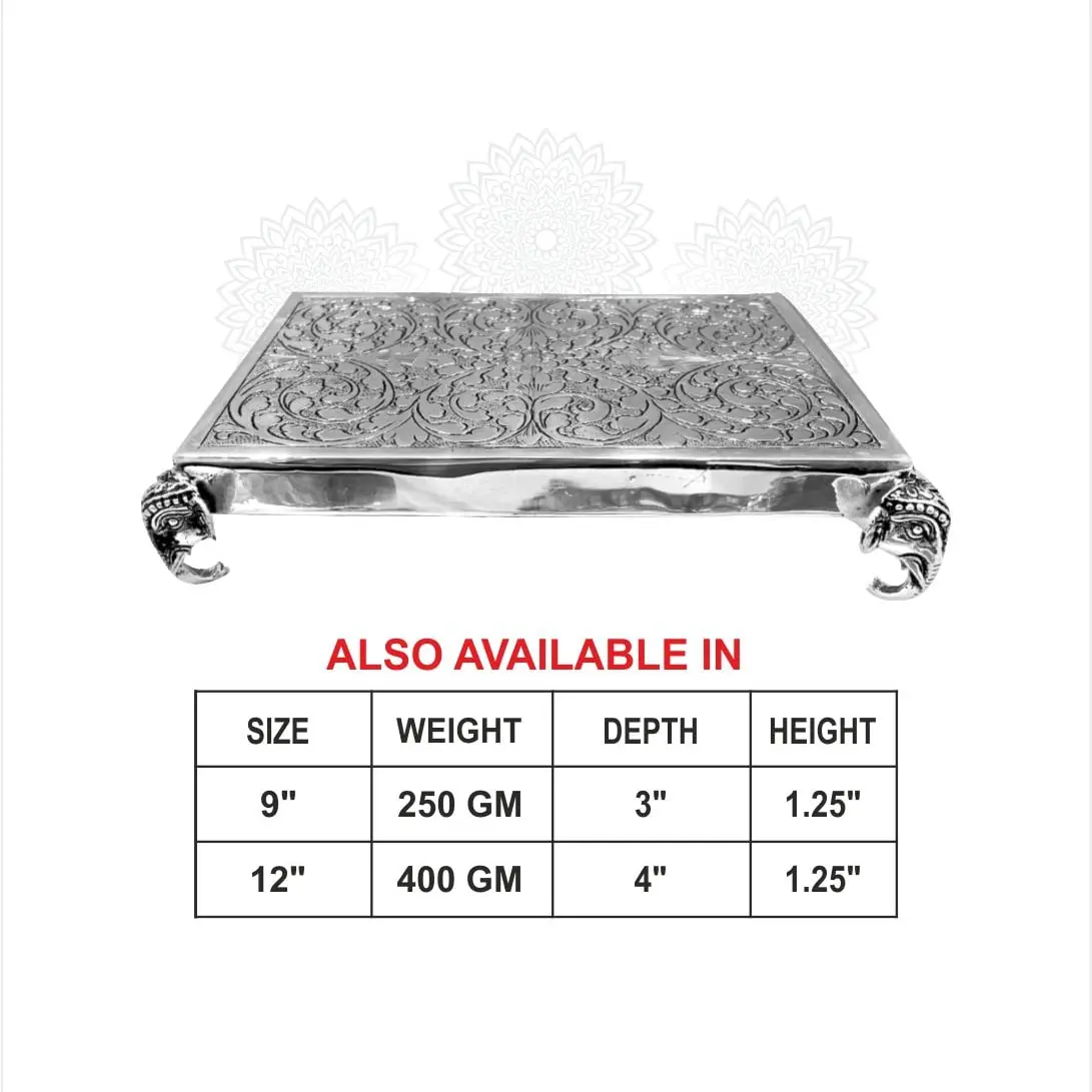Rectangle Peetam Silver Idol