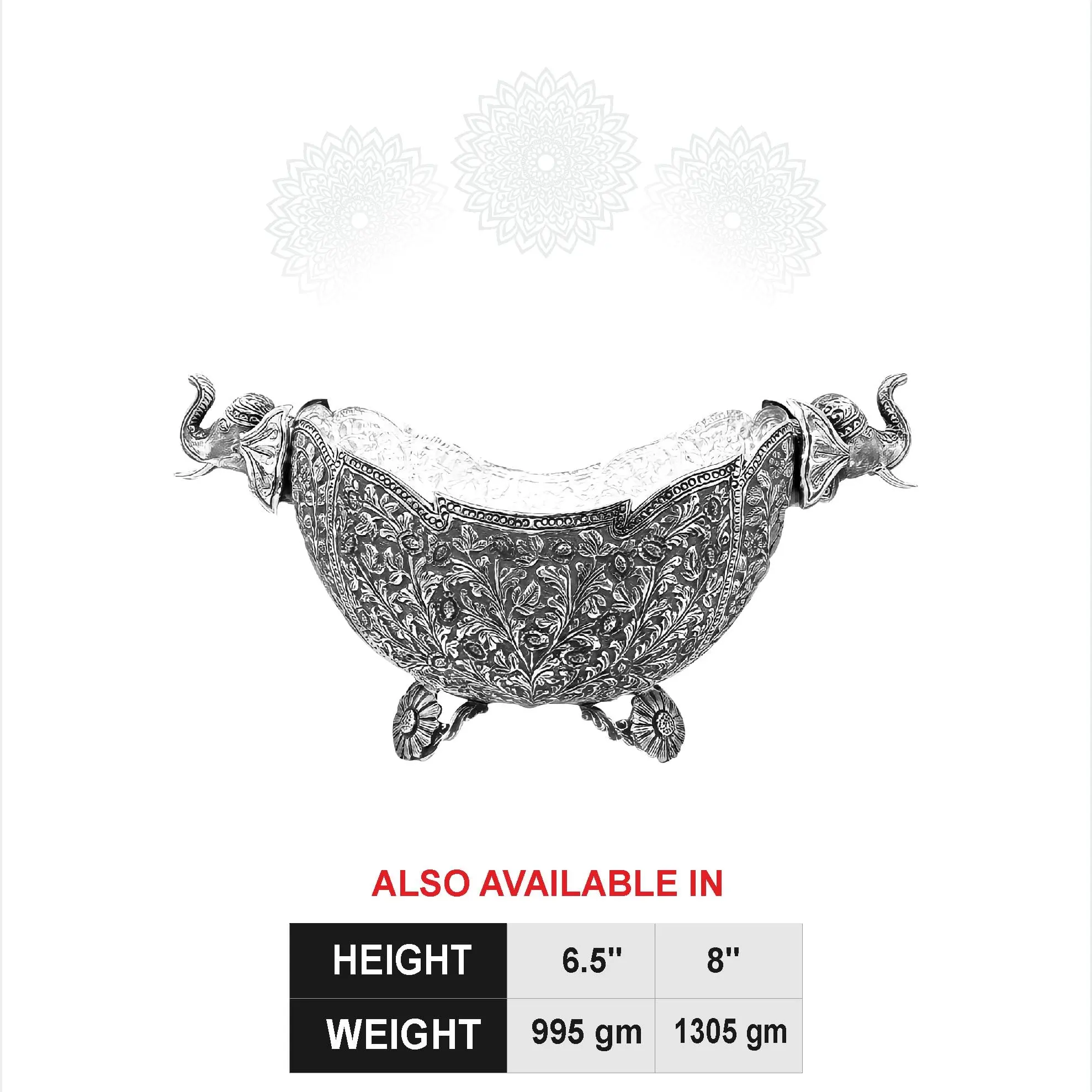 Elephant Face Flower Leg Nakash Fruit Bowl