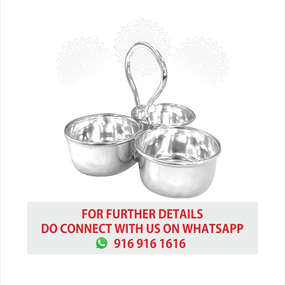 Plain Panchpali 3 Bowl Silver Idol