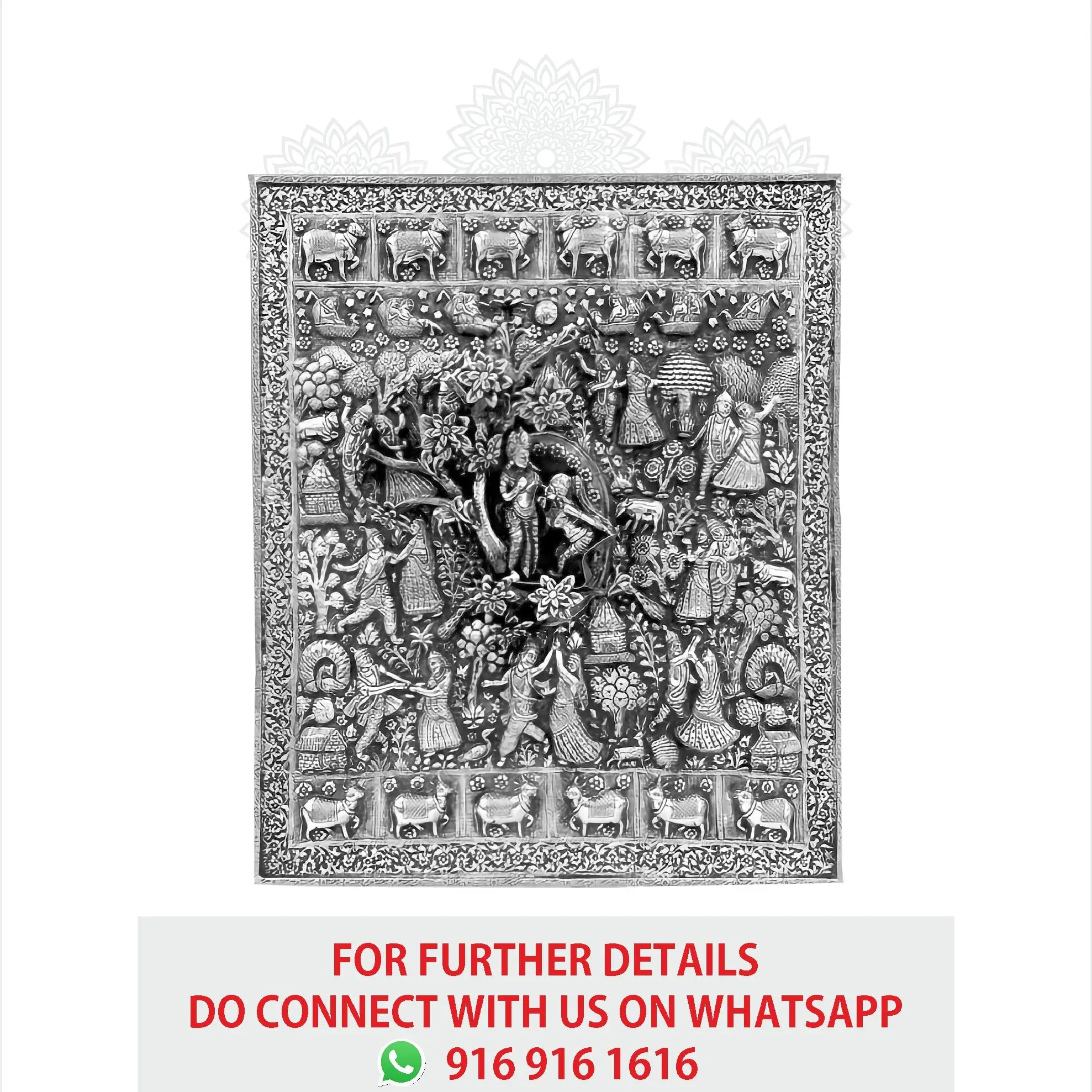 Radha Krishna Silver Nakash Wall Frame