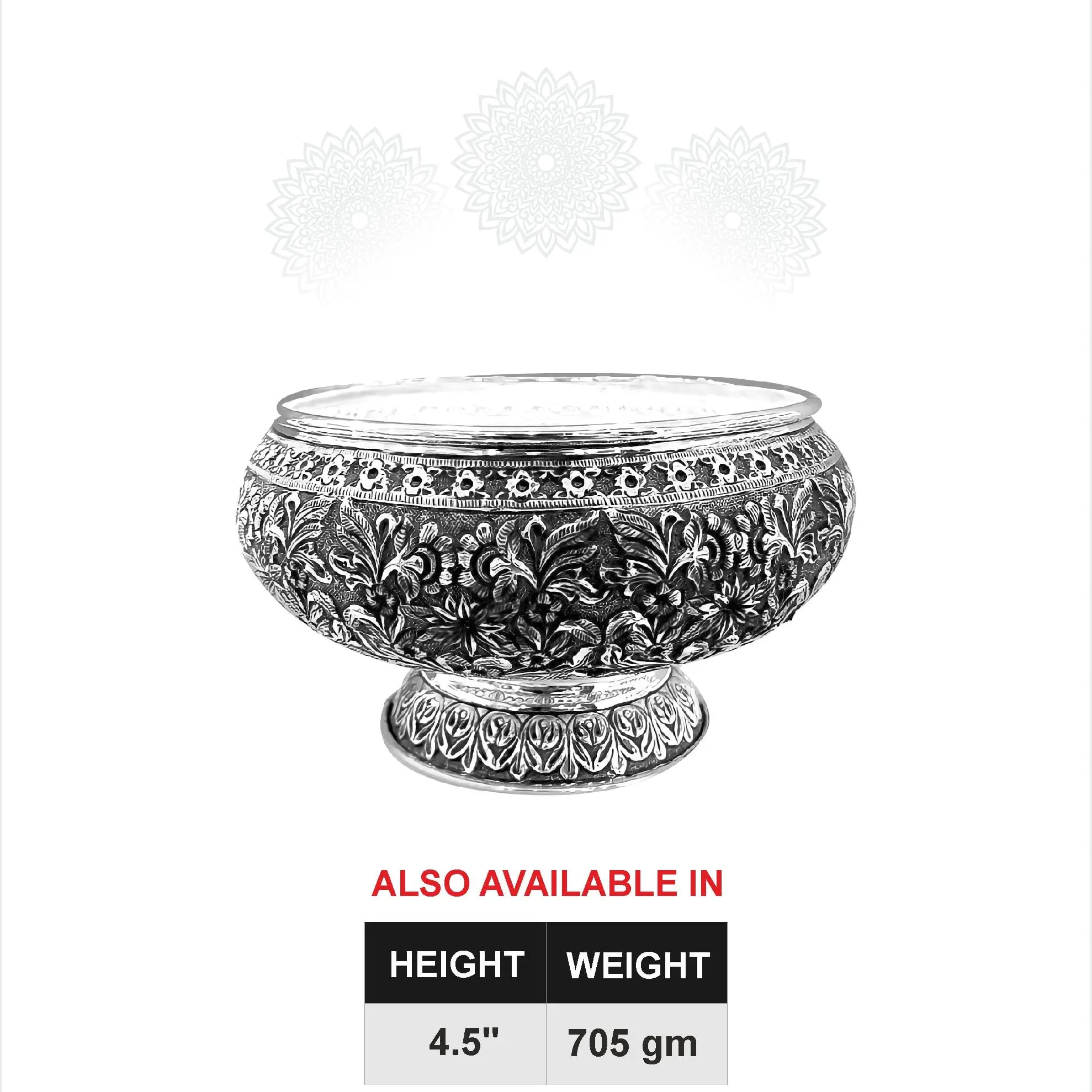 Round Flower Leaf Nakash Fruit Bowl