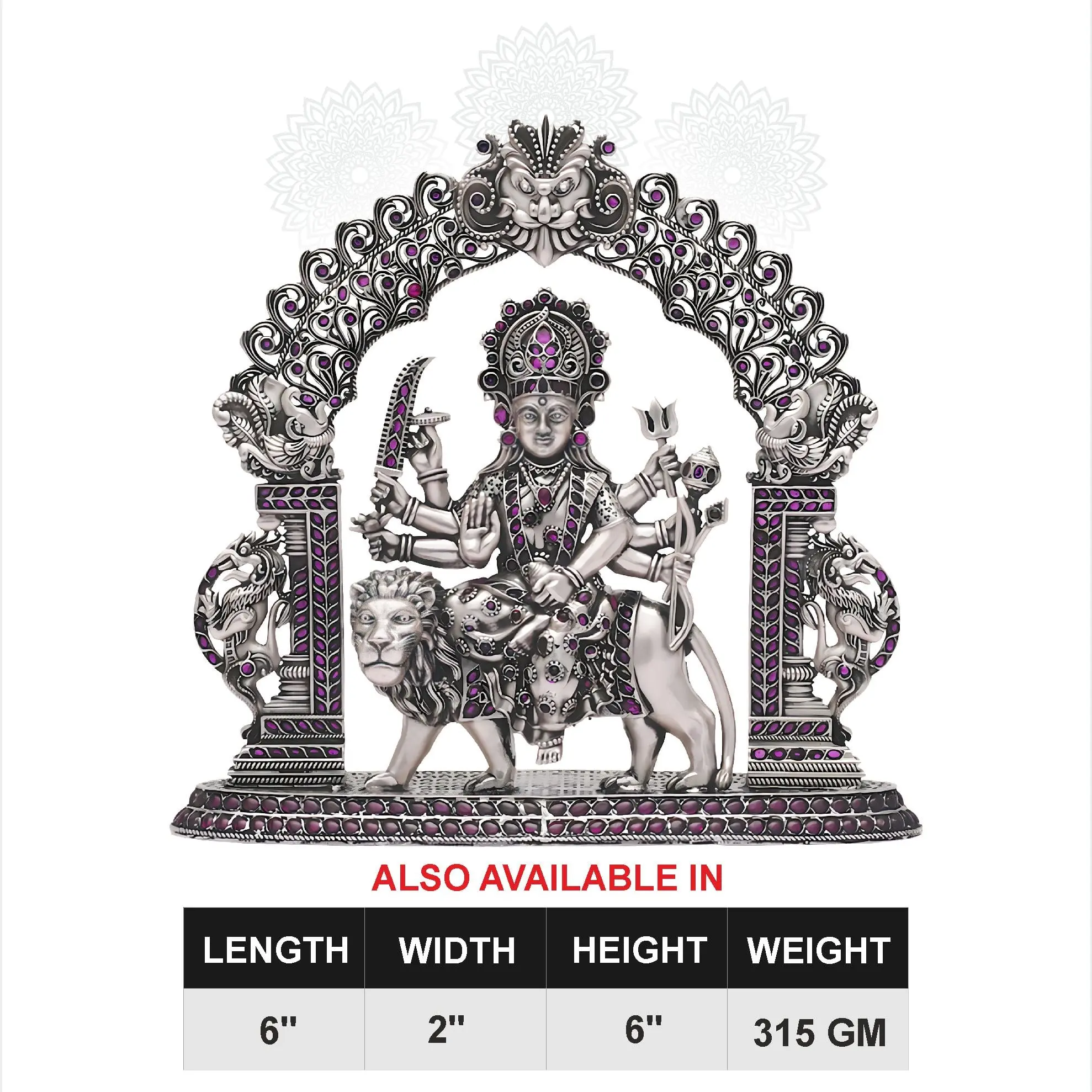 Arch Ambe Mata With Ruby Stone