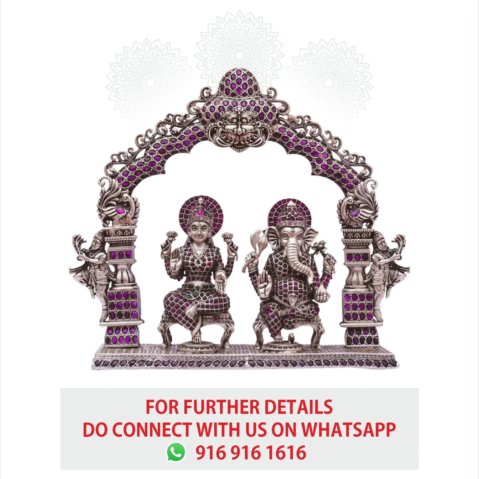 Peetam Lakshmi Ganesh With Arch  Ruby Stone
