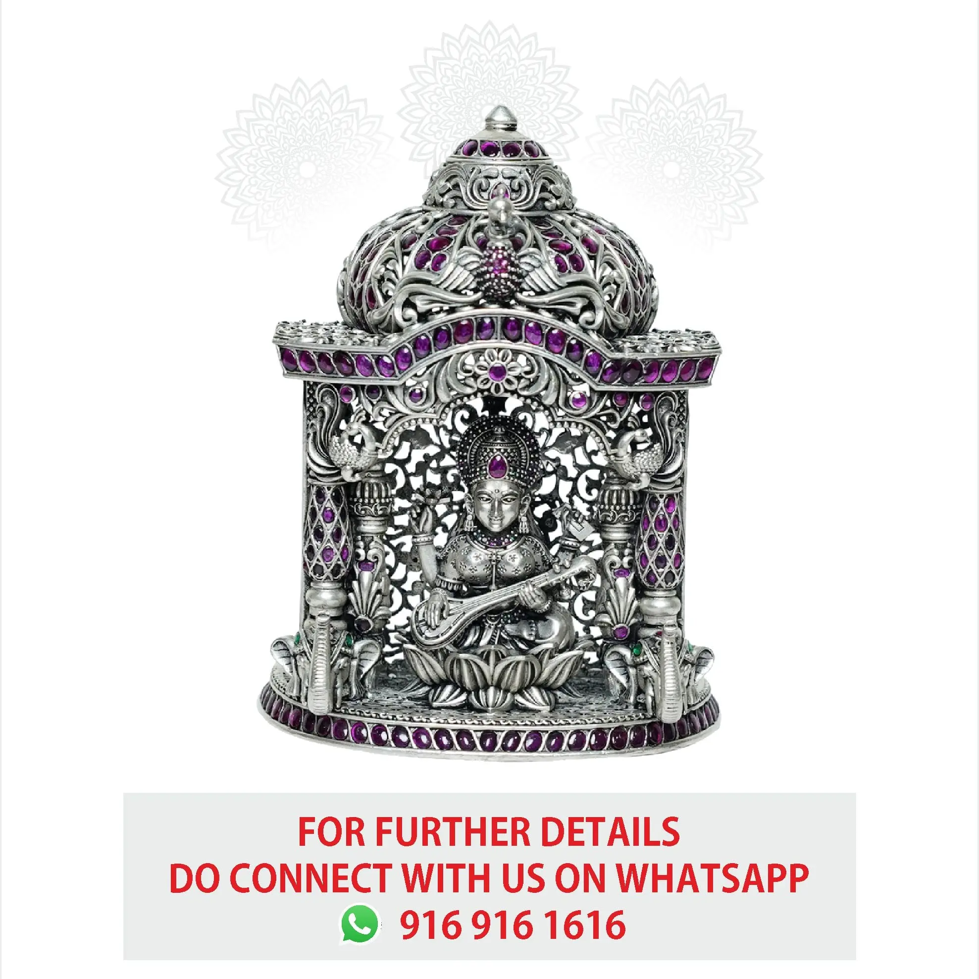 Sarswati With Temple  Ruby Stone
