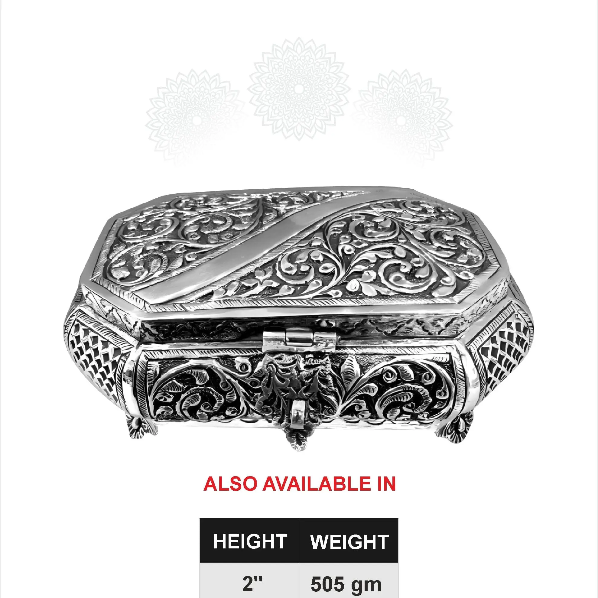 Traditional Square Corner Cut Flower Nakash Dry Fruit Box