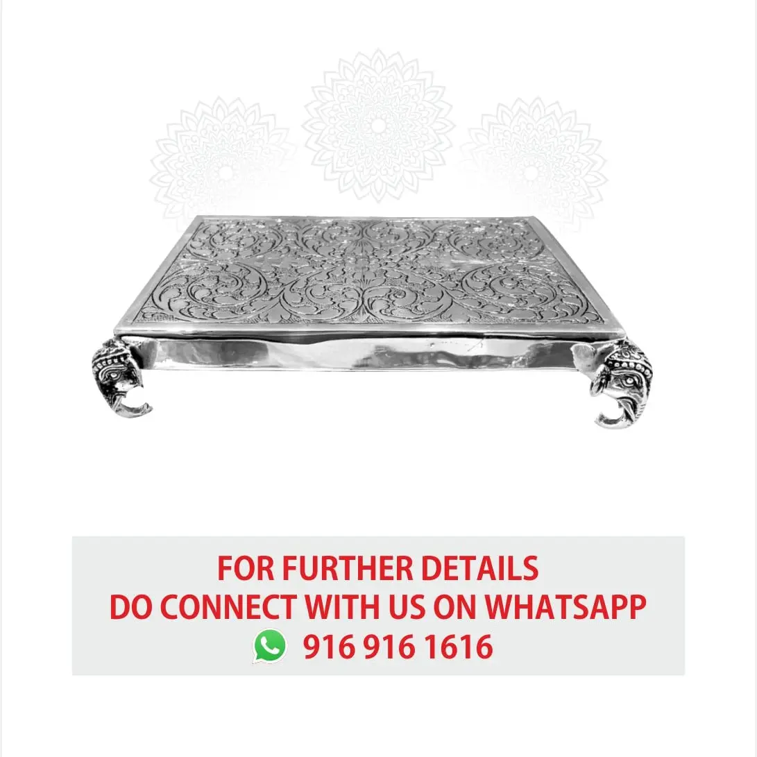 Rectangle Peetam Silver Idol