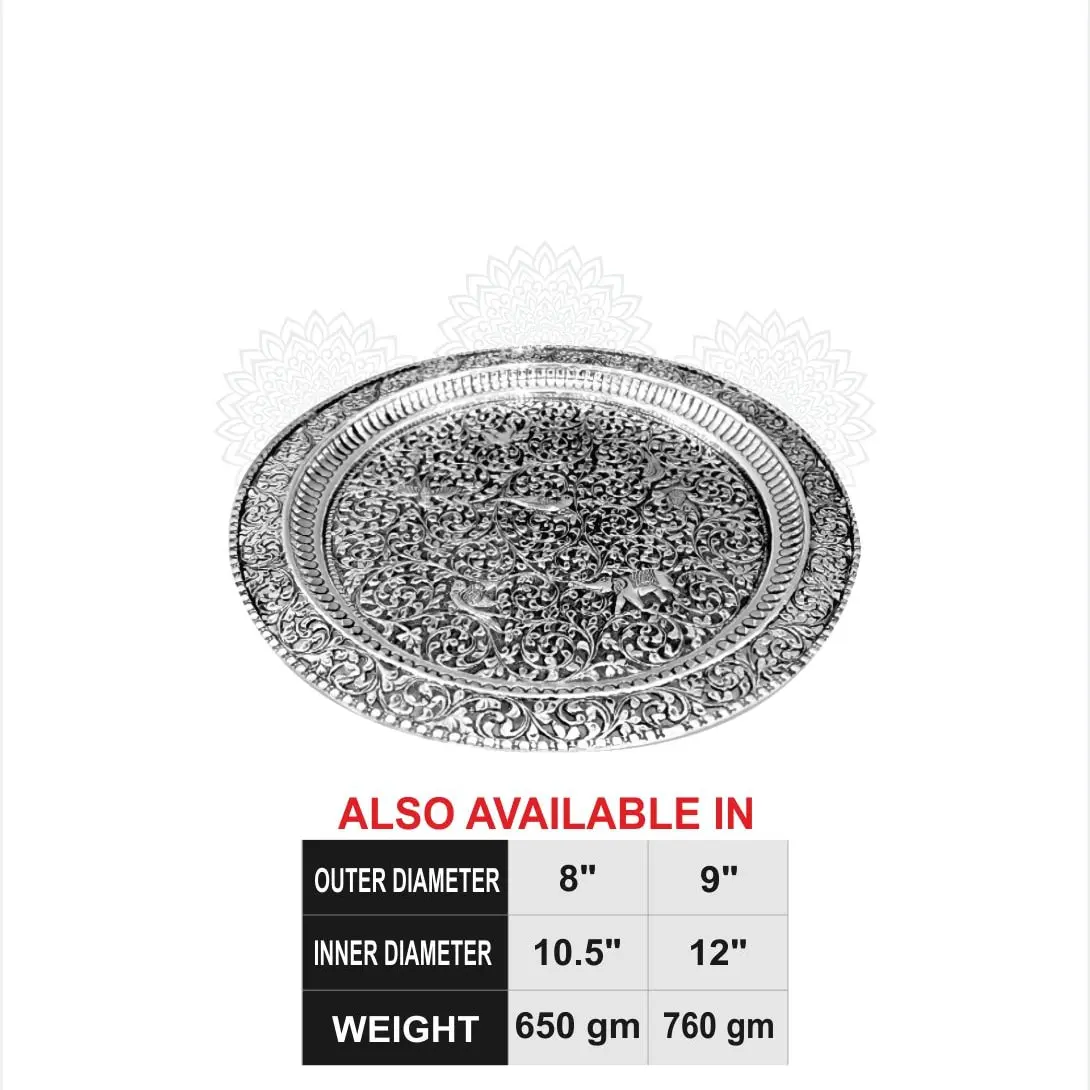 Round Elephant Pooja Plate