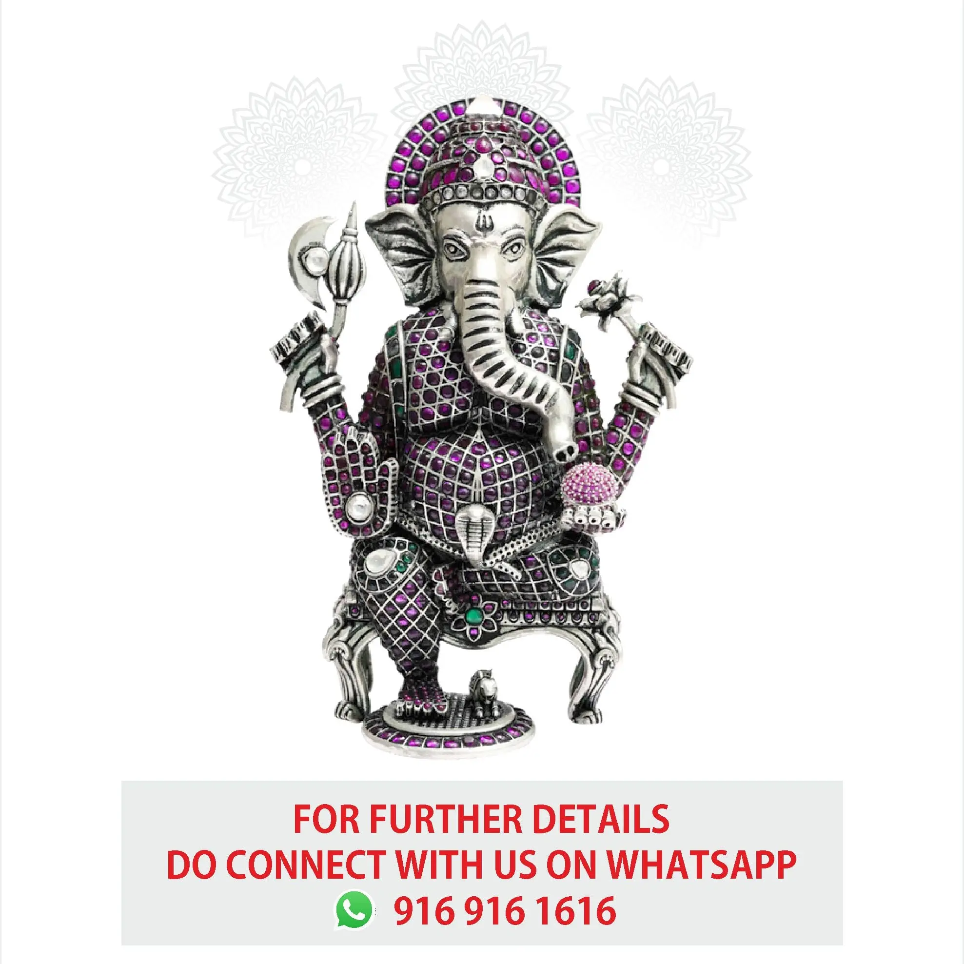 Small Peetham Ganesh With Ruby Stone