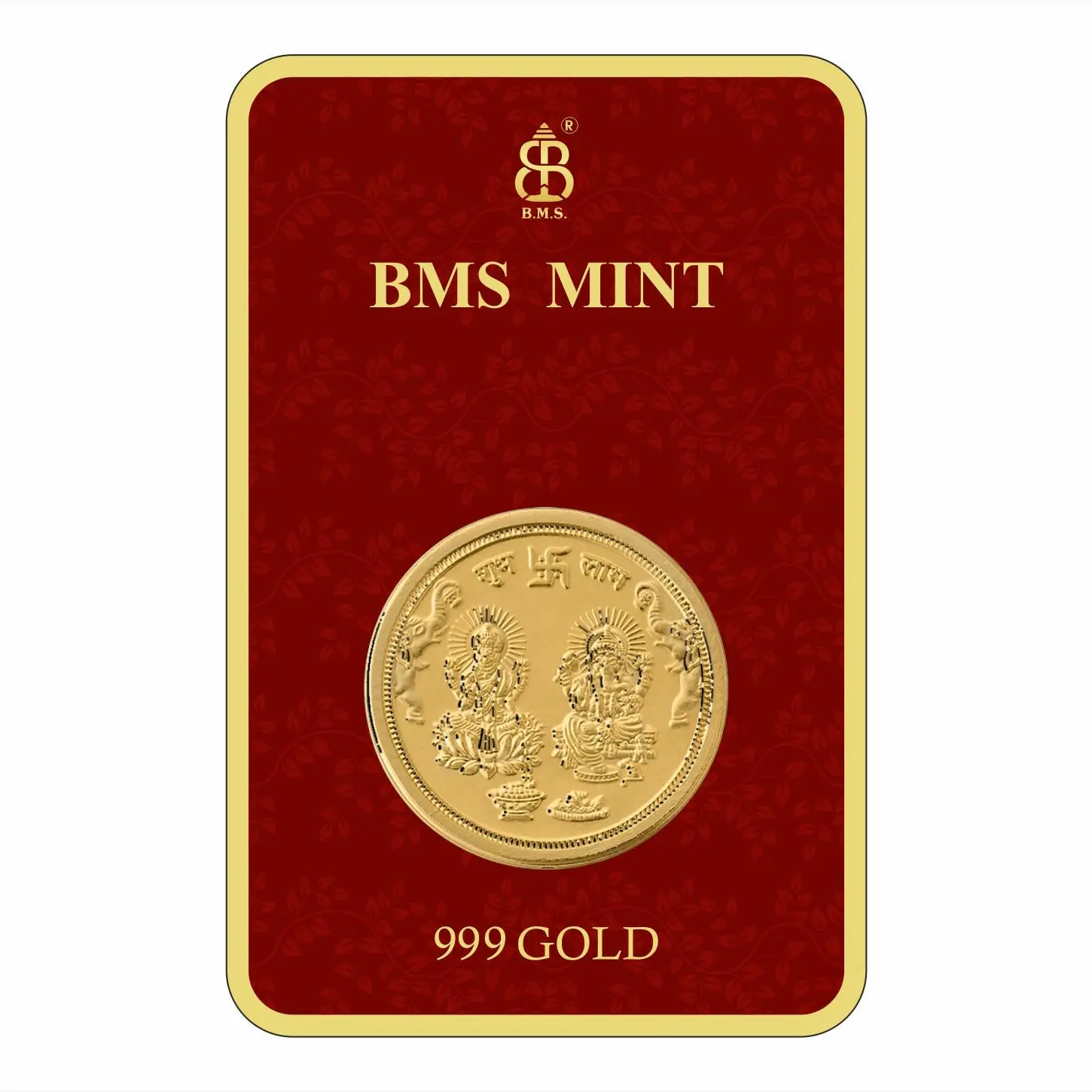 200 Mg Gold Coin Lakshmi Ganesh Square Packing