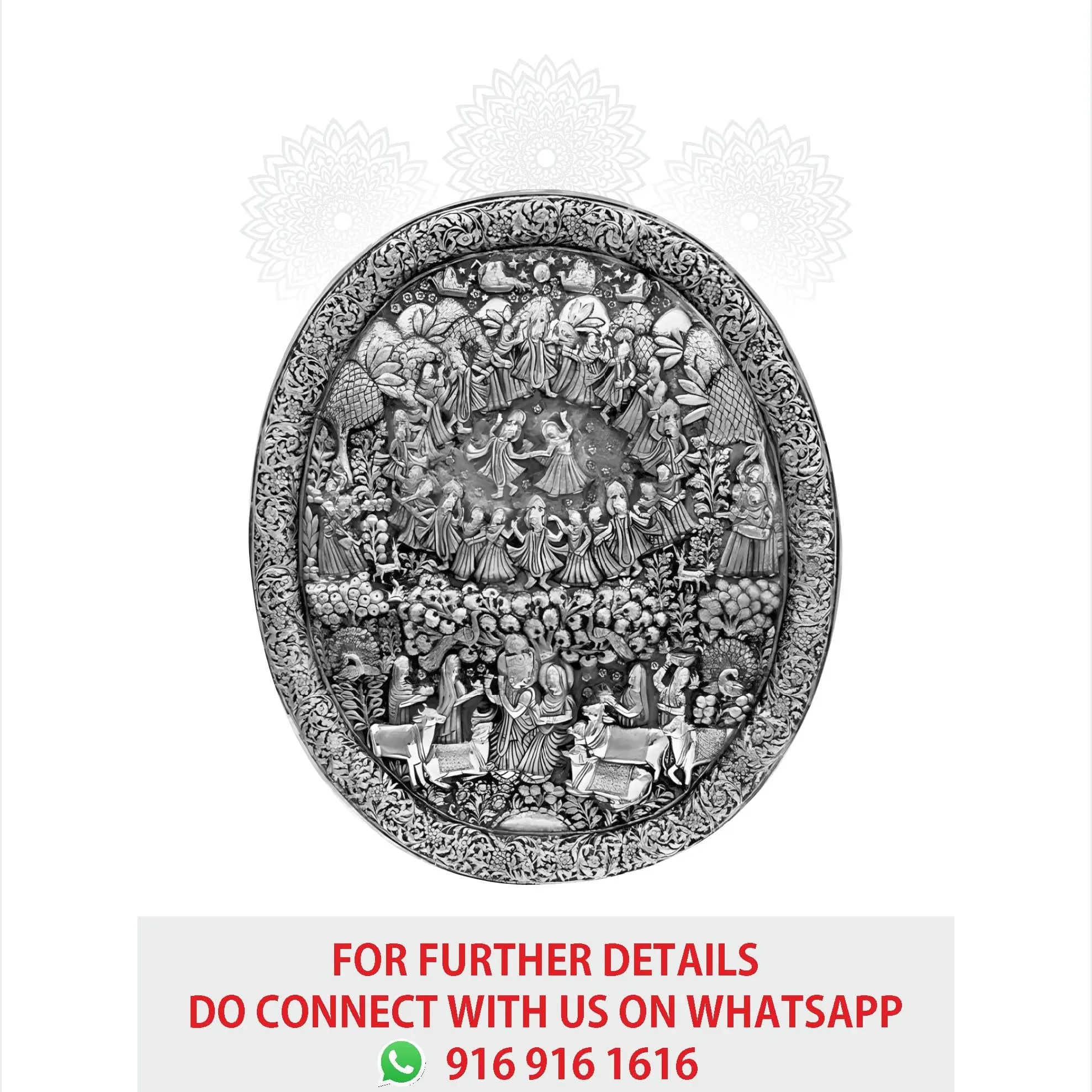 Radha Krishna Silver Nakash Owl Frame