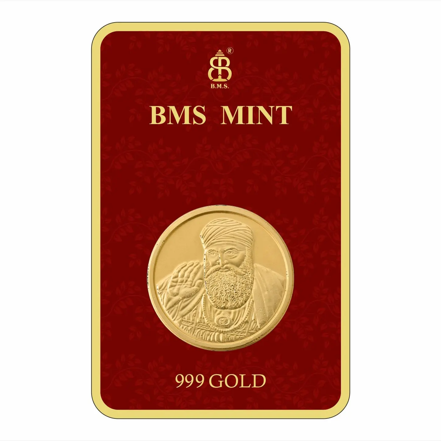 200 Mg Gold Coin Guru Nanak Square Packing