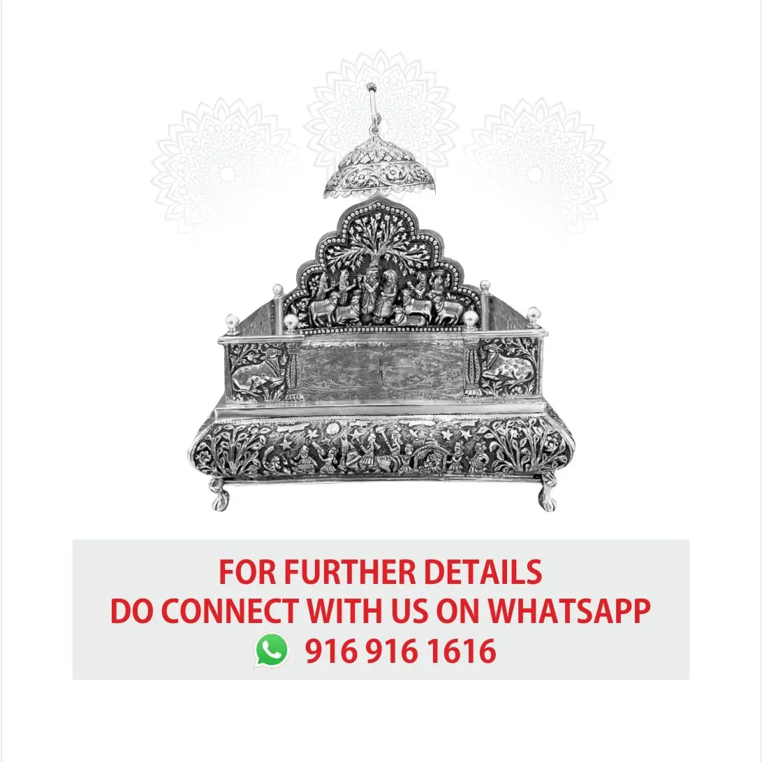 Radha Krishna Singhasan Silver Idol