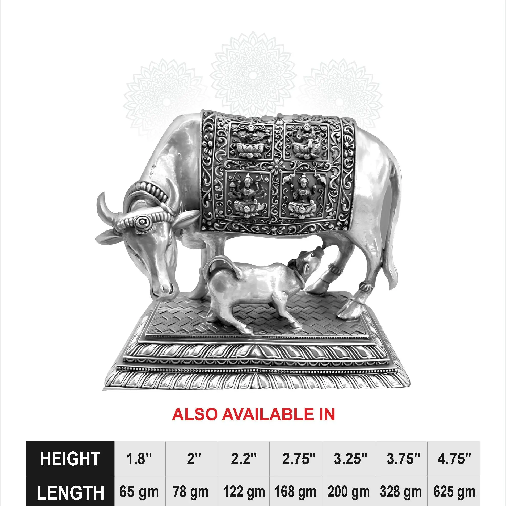 Astalakshmi Nakash Cow  Calf With Stand