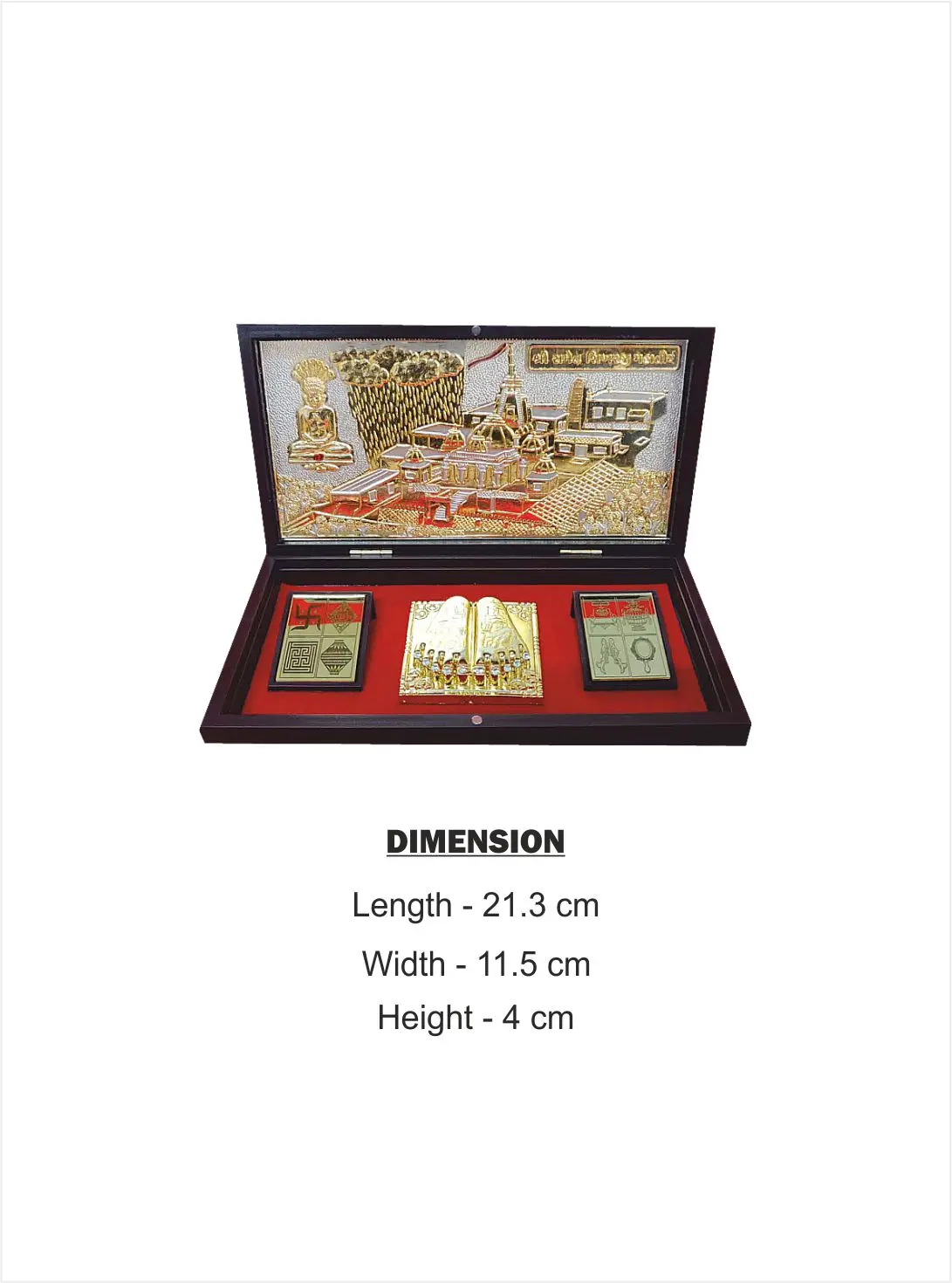 Sammet Shikharji Charan Paduka Gift With Box