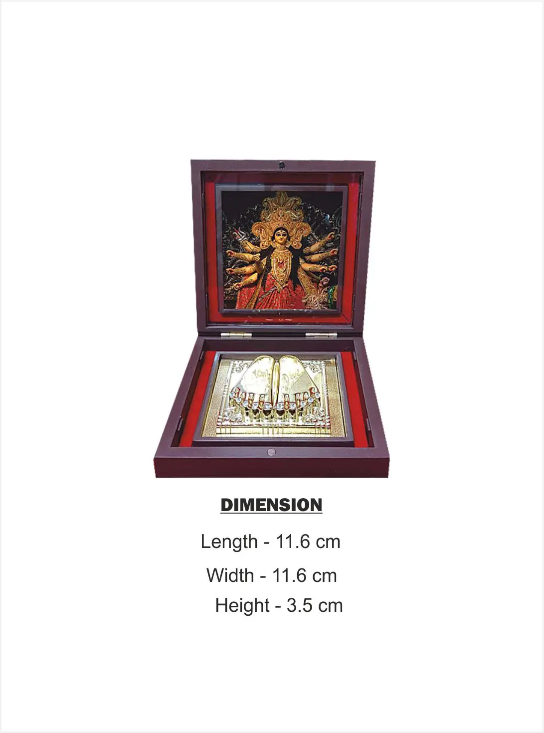Small Ambe Mata Charan Paduka Gift With Box