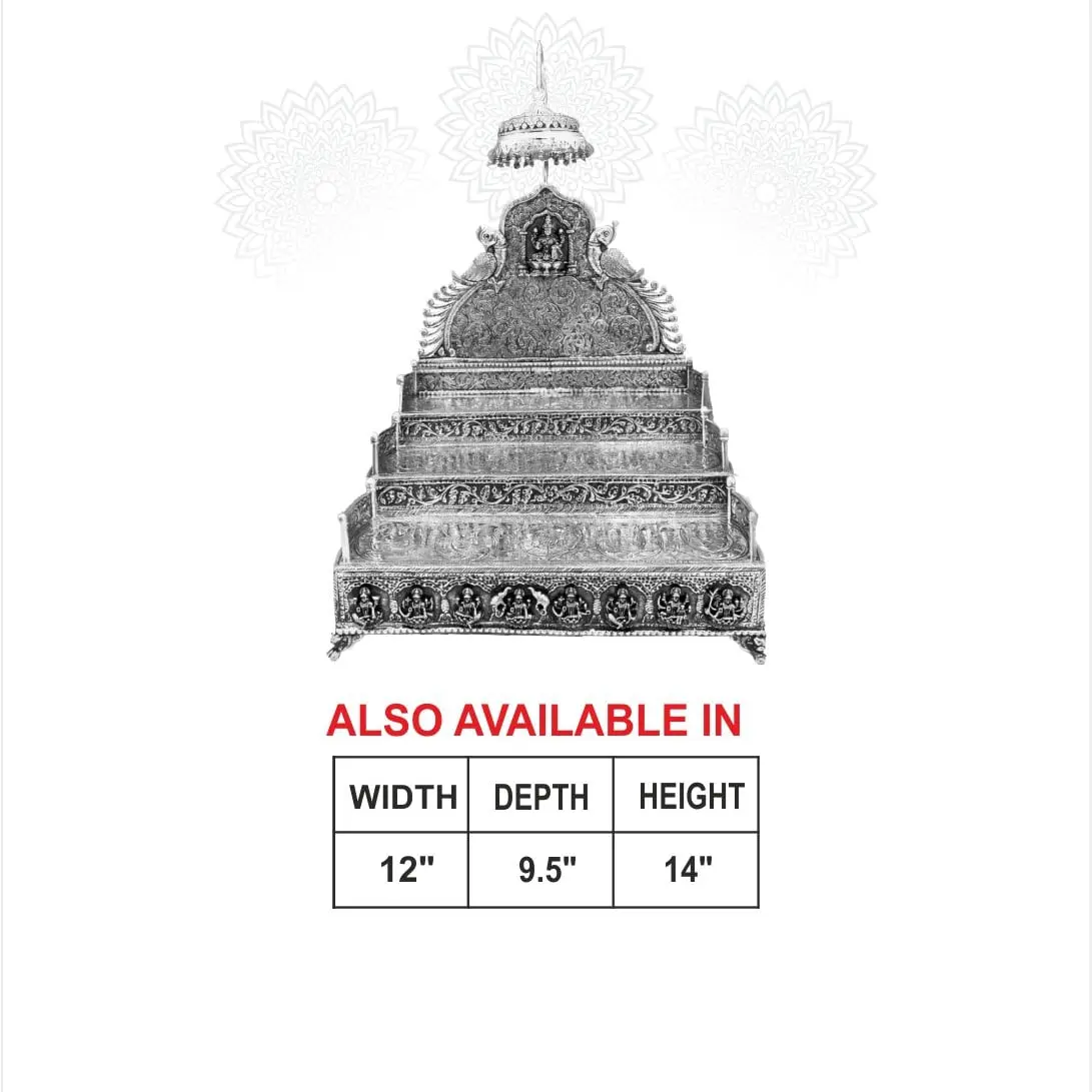 3 Step Asthalakshmi Singhasan Silver Idol