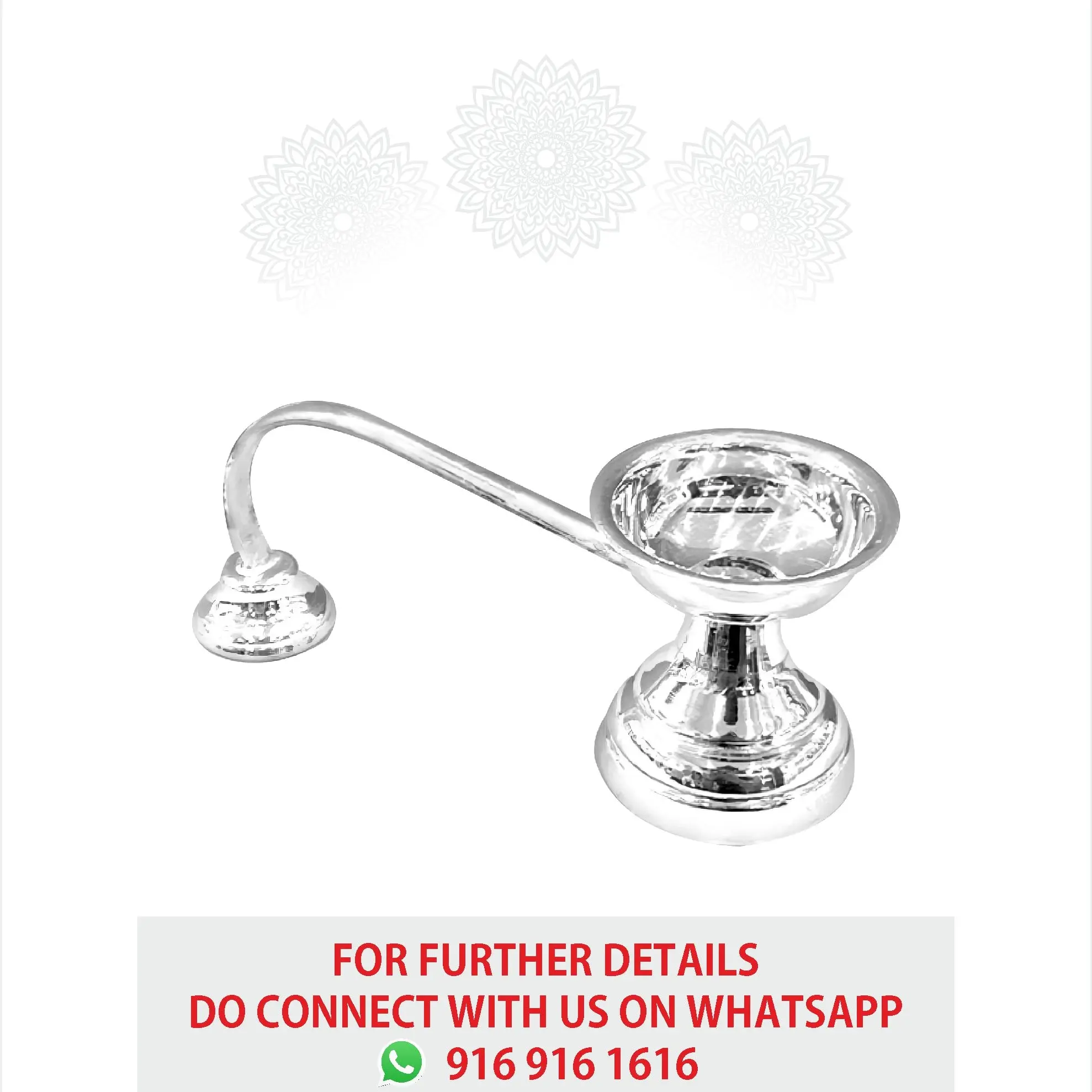 Silver Plain Round Aarti Stand