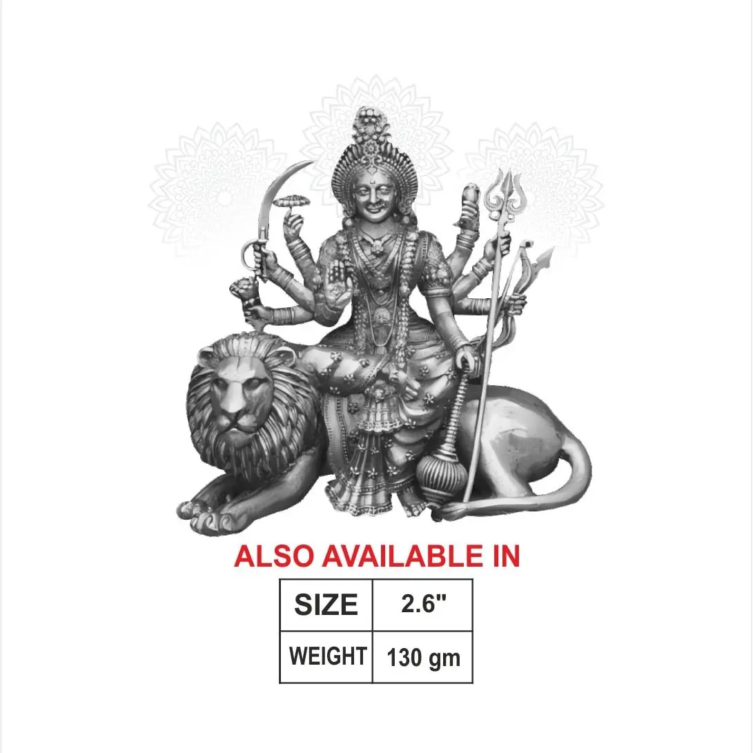 3 D Durga Mata Silver Idol