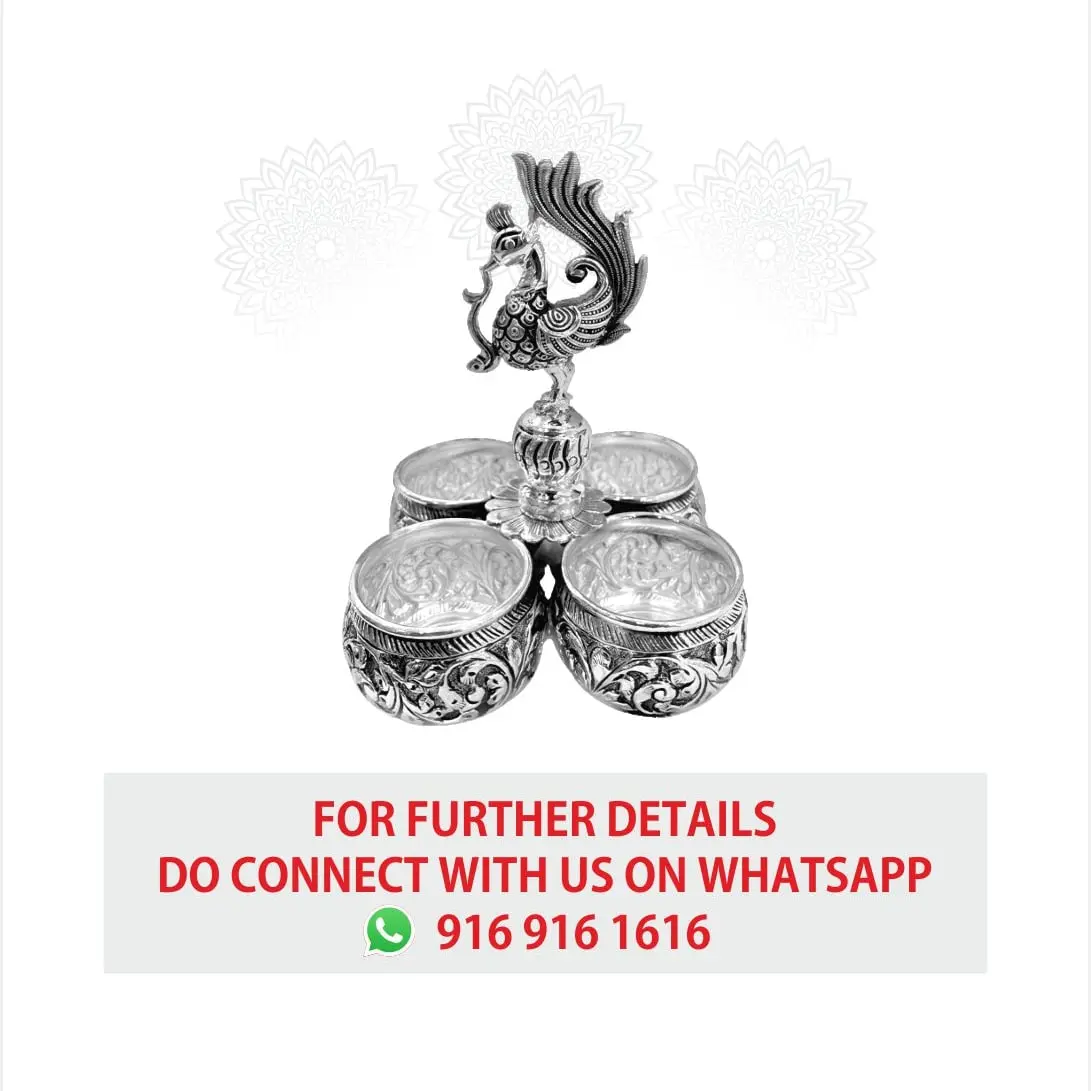 Nakash Panchpali 4 Bowl Without Stand Silver Idol