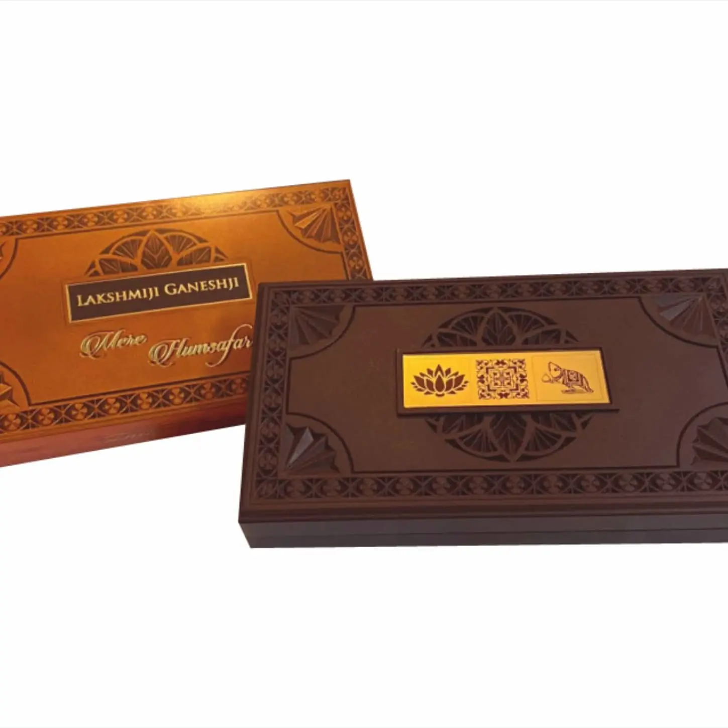 Deluxe Lakshami Ganesh Charan Paduka Gift With Box