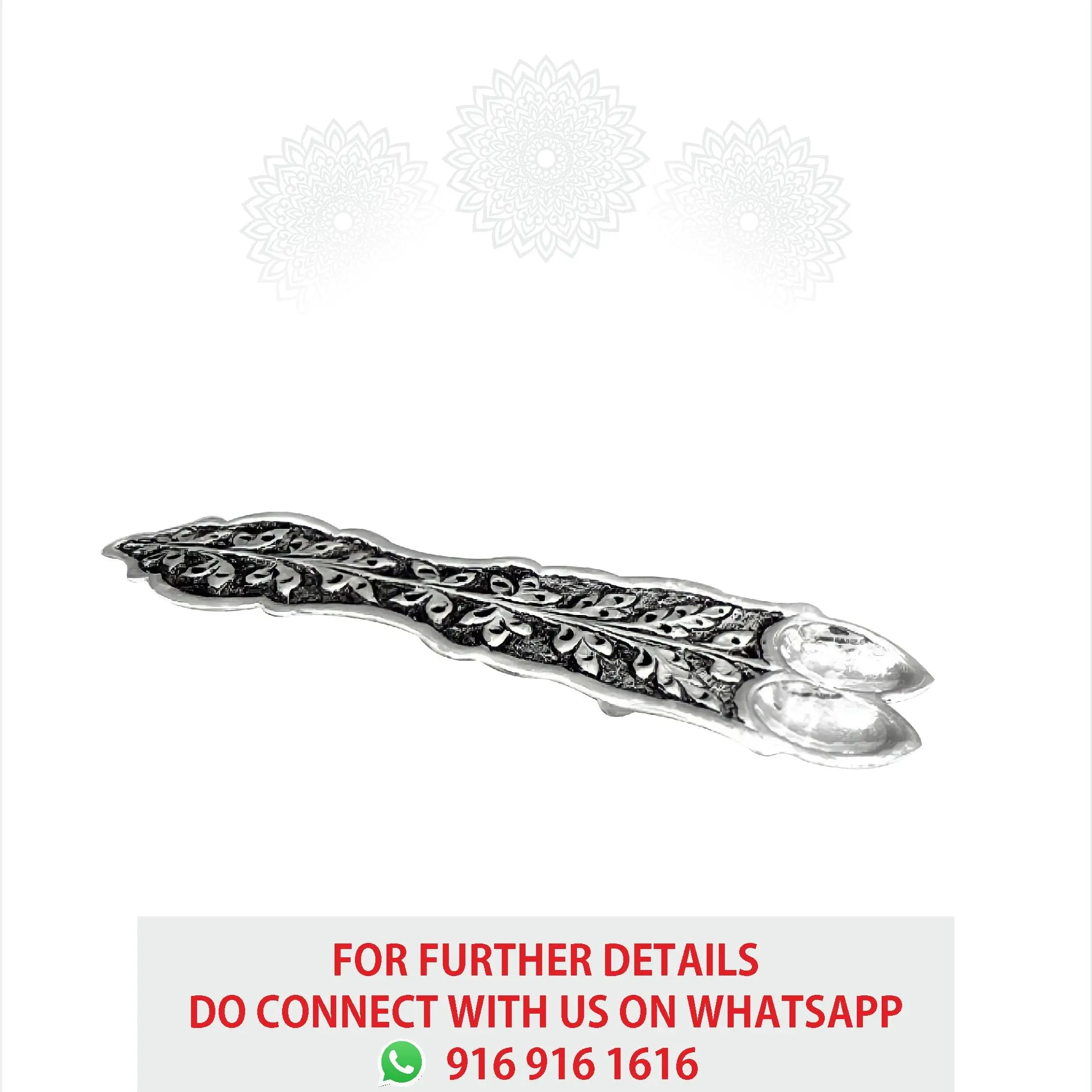 Silver Nakash Double Aarti Stand