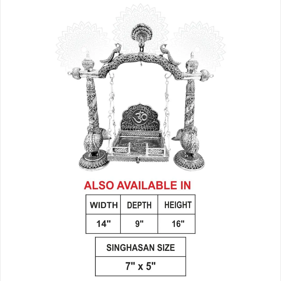 Jhula With Singhasan Silver Idol
