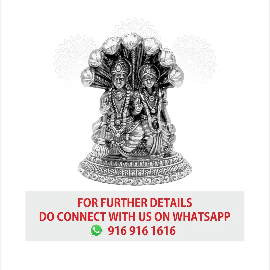 2 D Vishnu Lakshmi Silver Idol