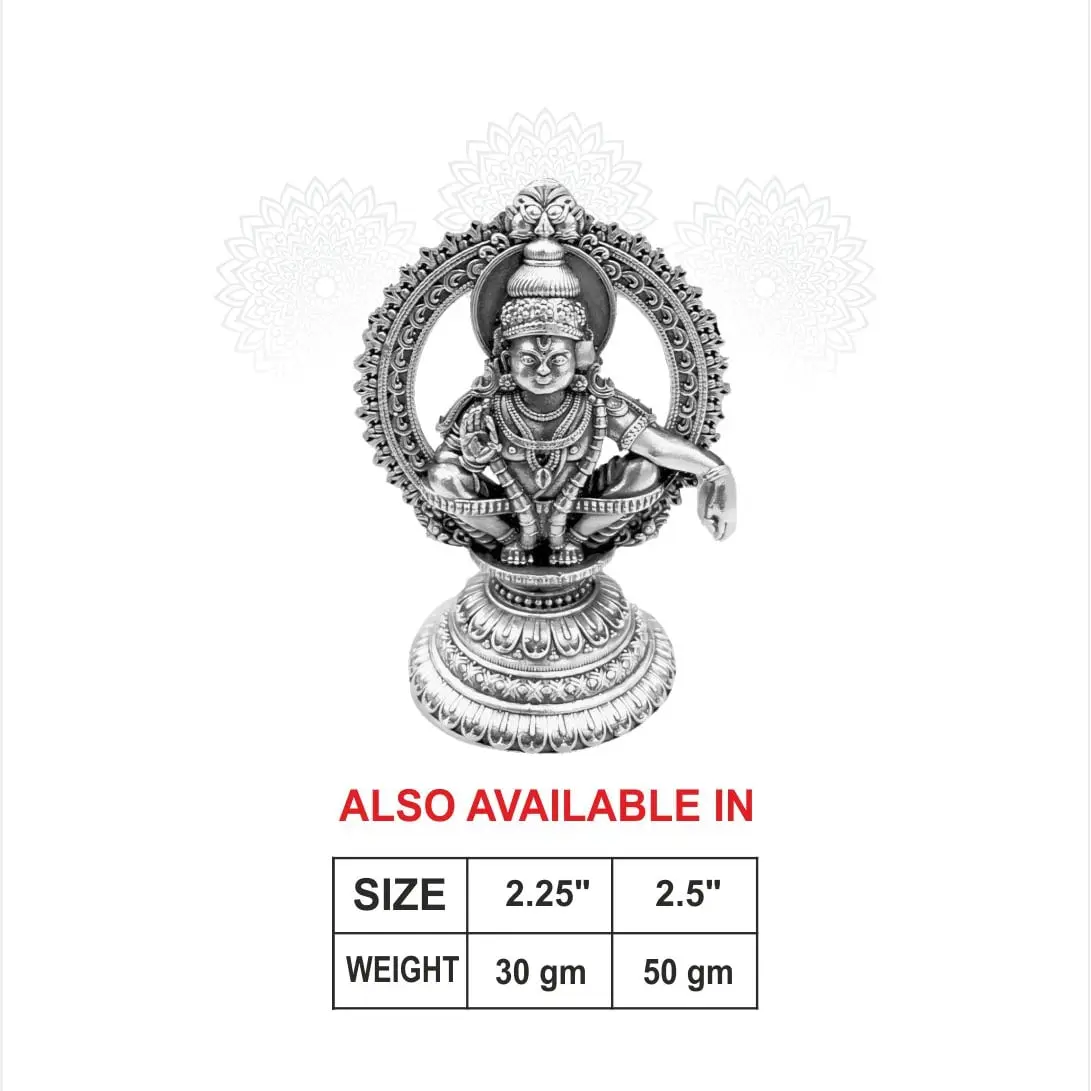 2 D Ayyappa Swami Silver Idol