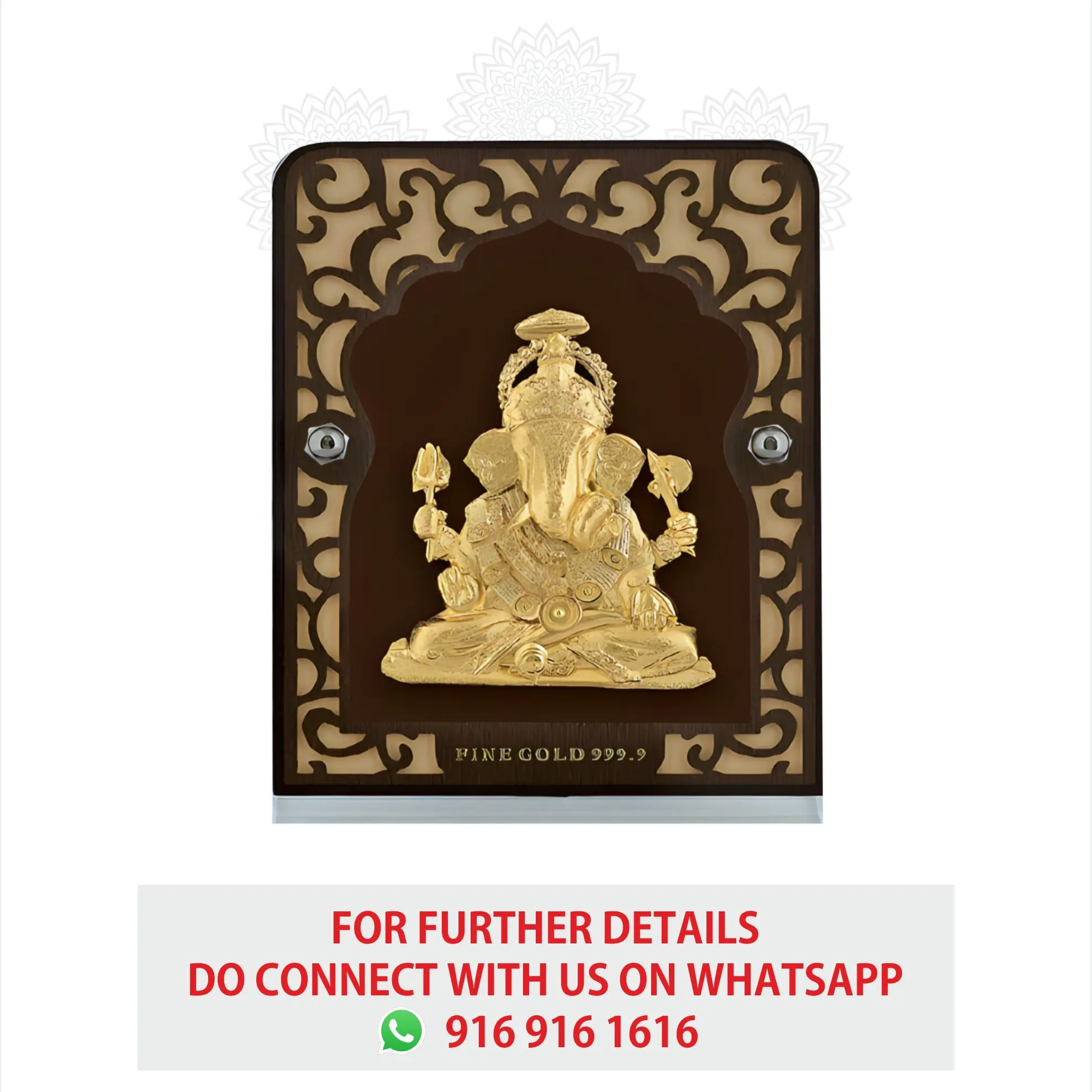 Dagdu Seth Ganeshji Gold Frame